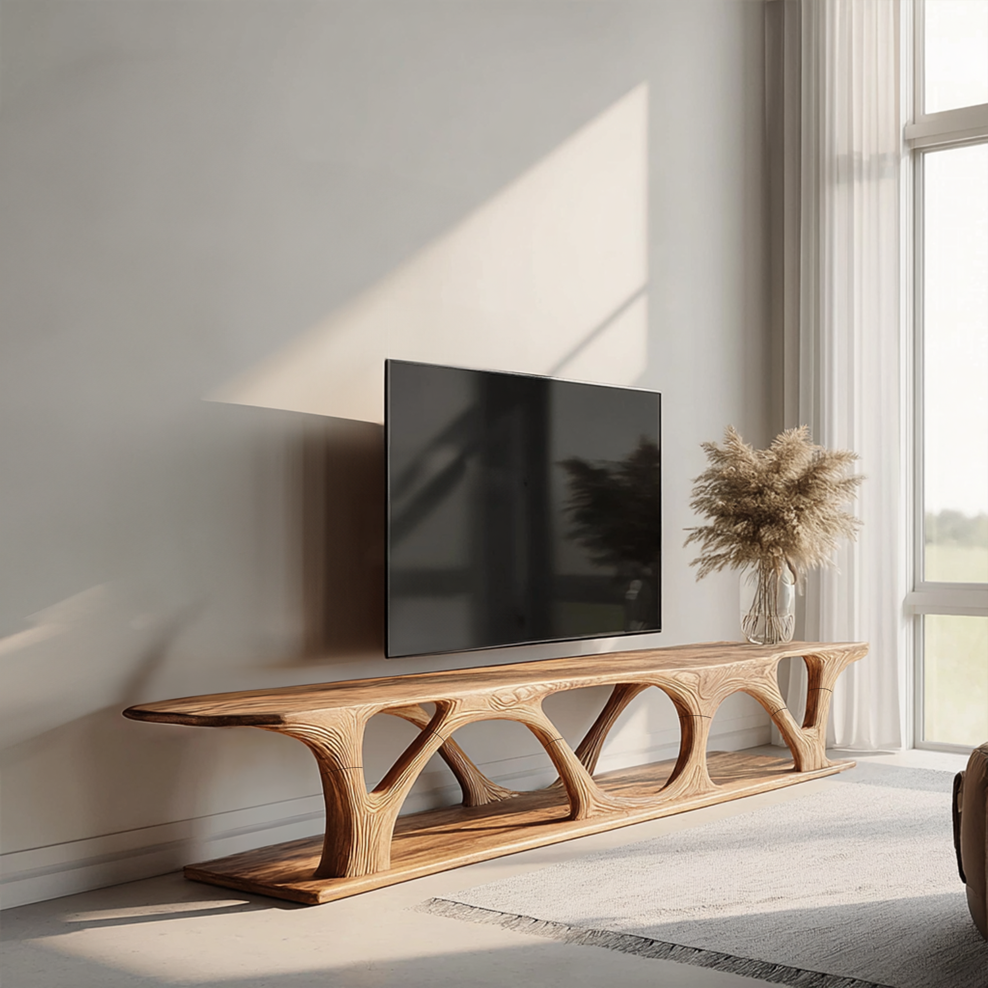 Organic Modern TV Console Table For Living Room SINLKISC337