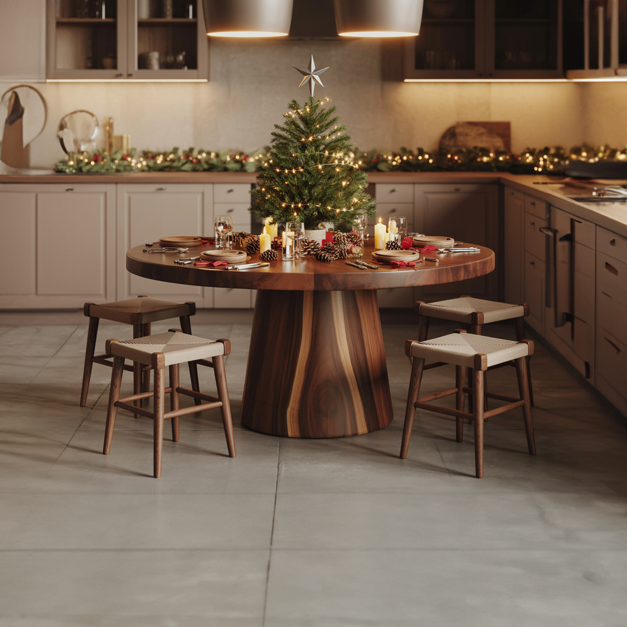 Rustic Dining Table Christmas Centerpiece Kitchen Display SINLKIDT138