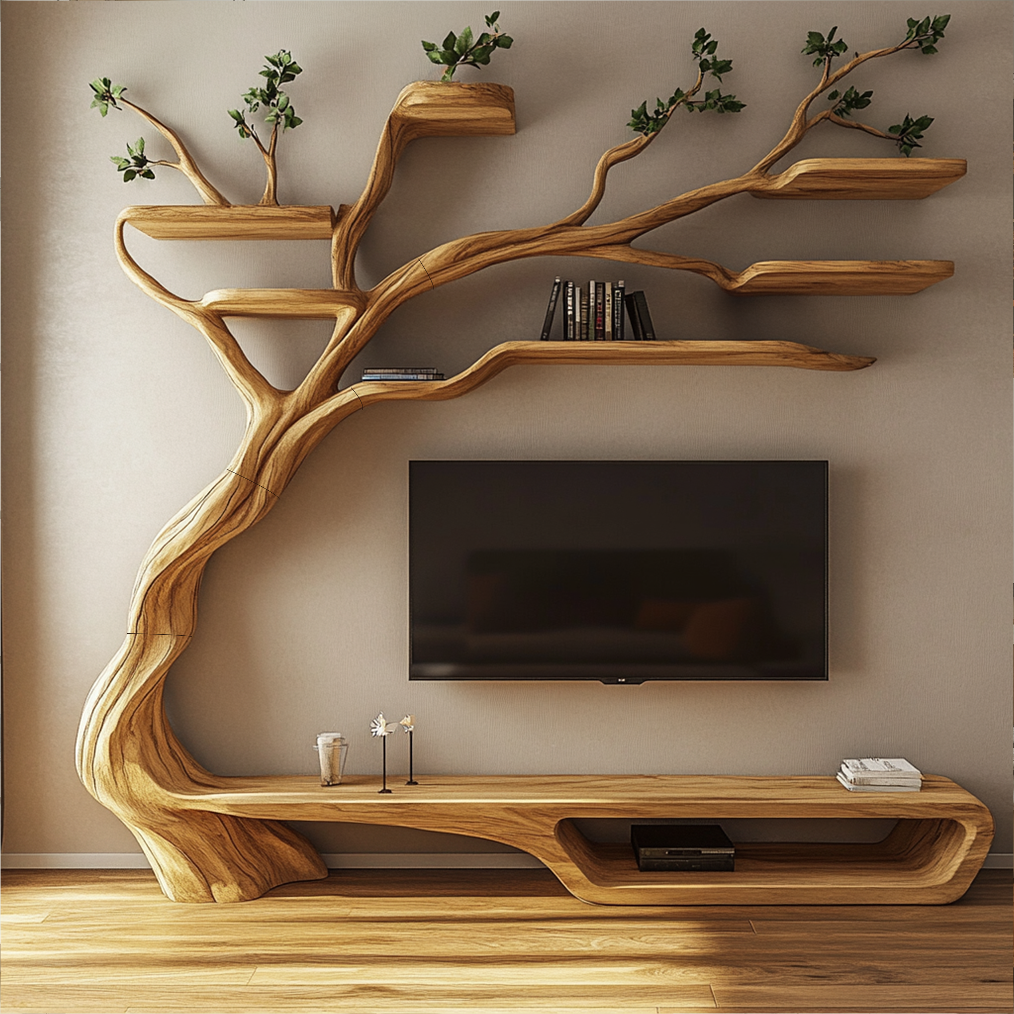 Rustic Artistic Branch Storage Shelf Living Room Interior Decor SINLKITB610