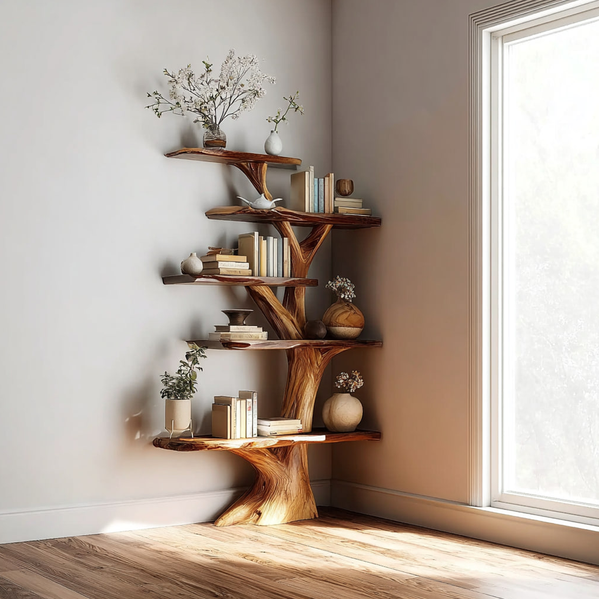 Rustic Artistic Display Corner Shelf Living Room SINLKITB469