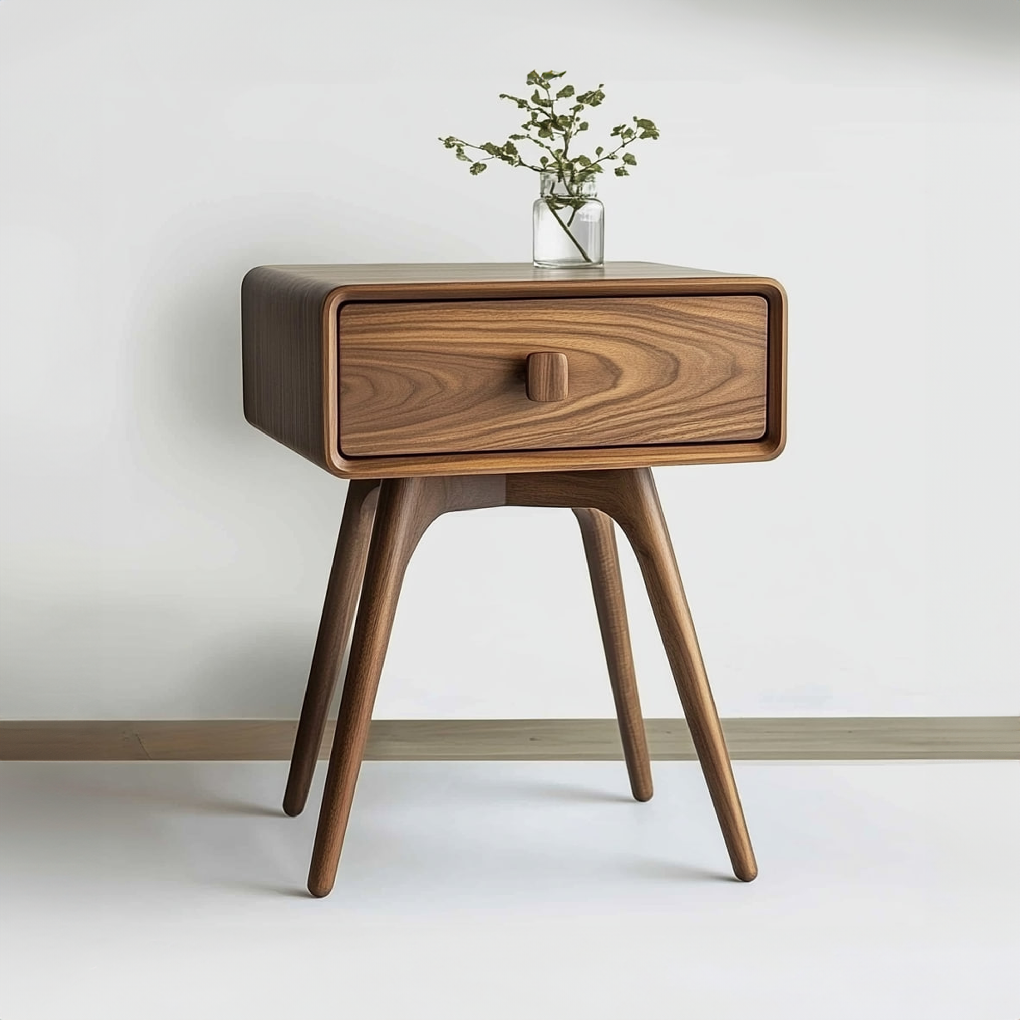 Mid Century Modern Wood Nightstand Bedroom Or Living Room SINLKICC029