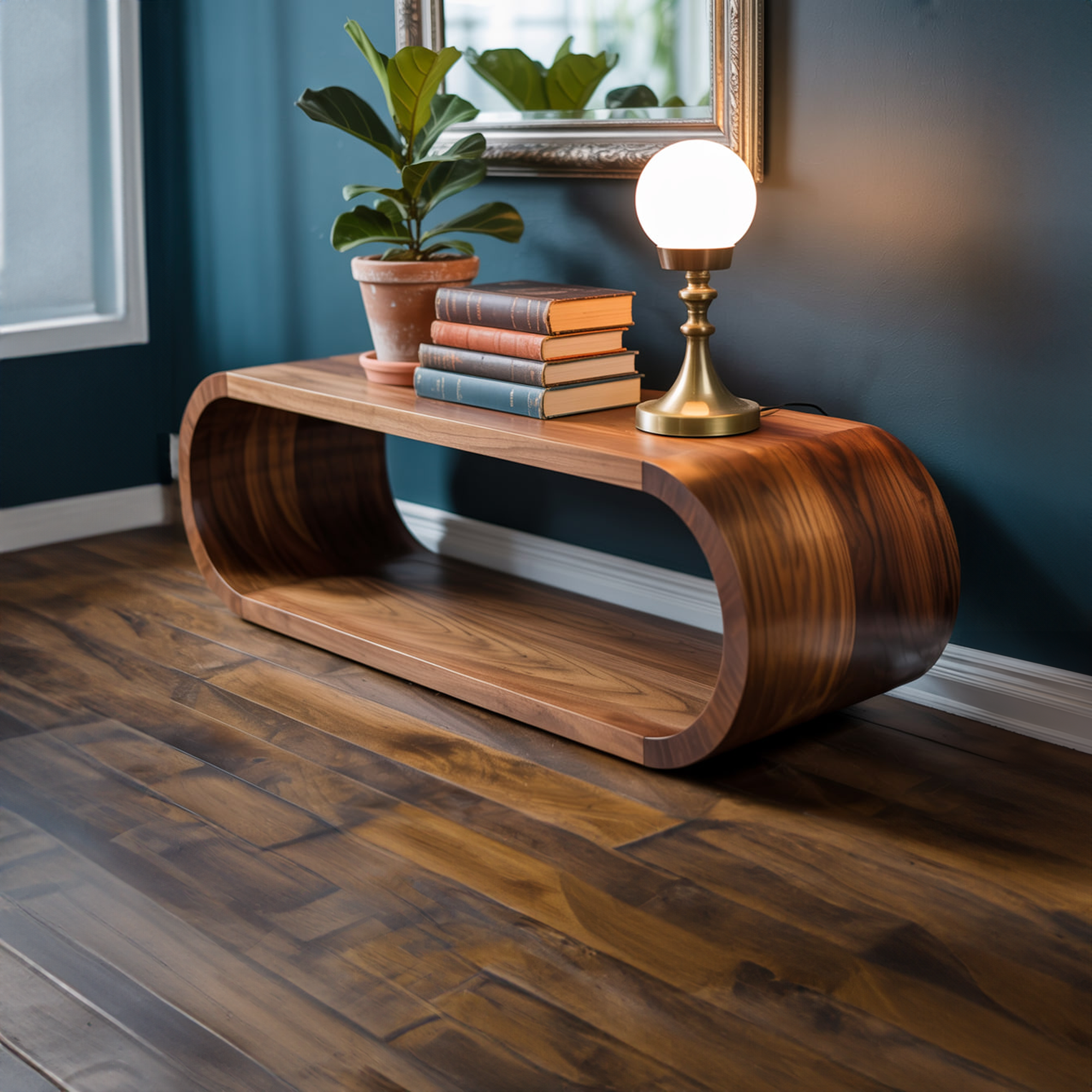 Organic Modern Curved Storage Cabinet Entryway Or Living Room SINLKISC283