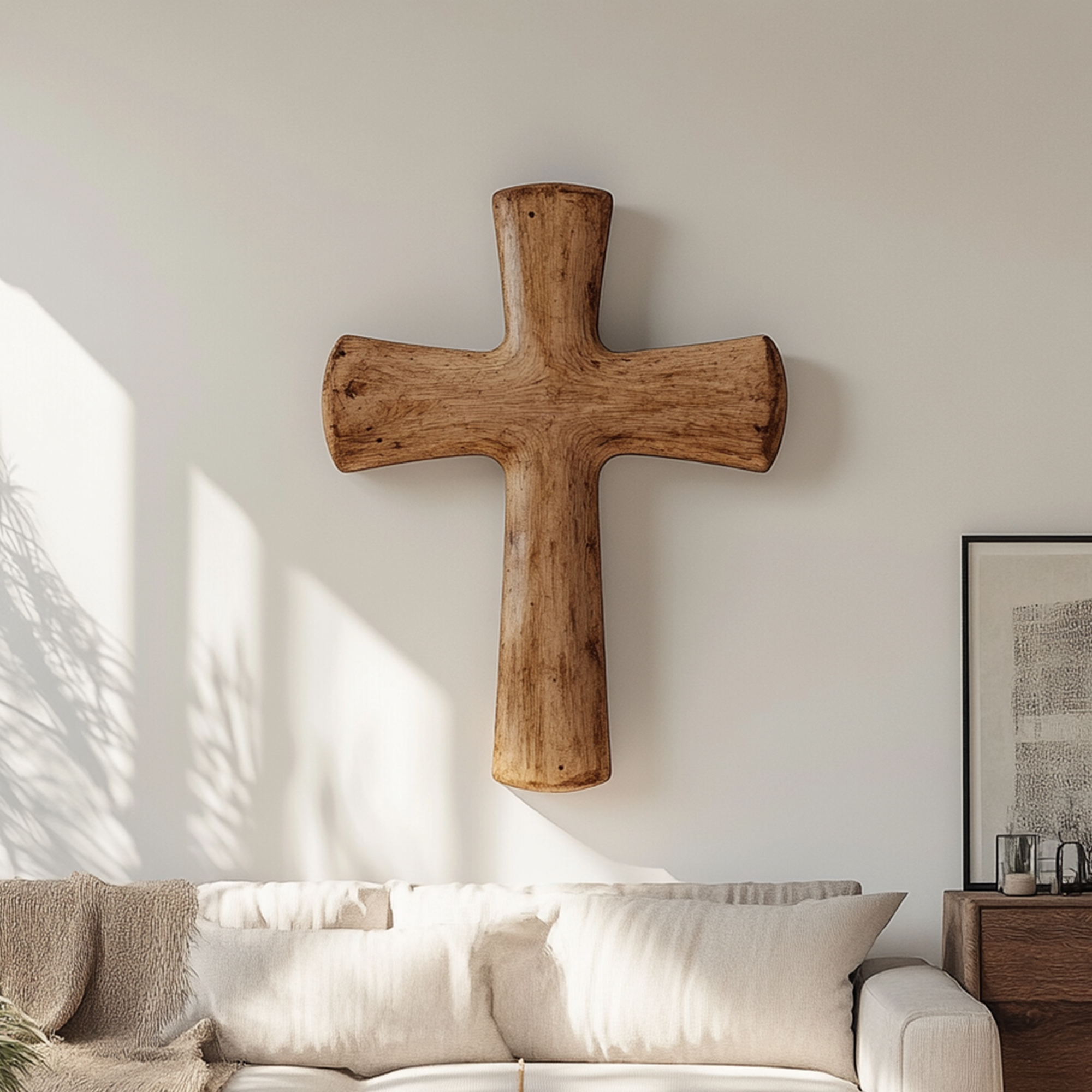 Rustic Handcrafted Wall Cross Living Room And Home Office SINLKIWD006