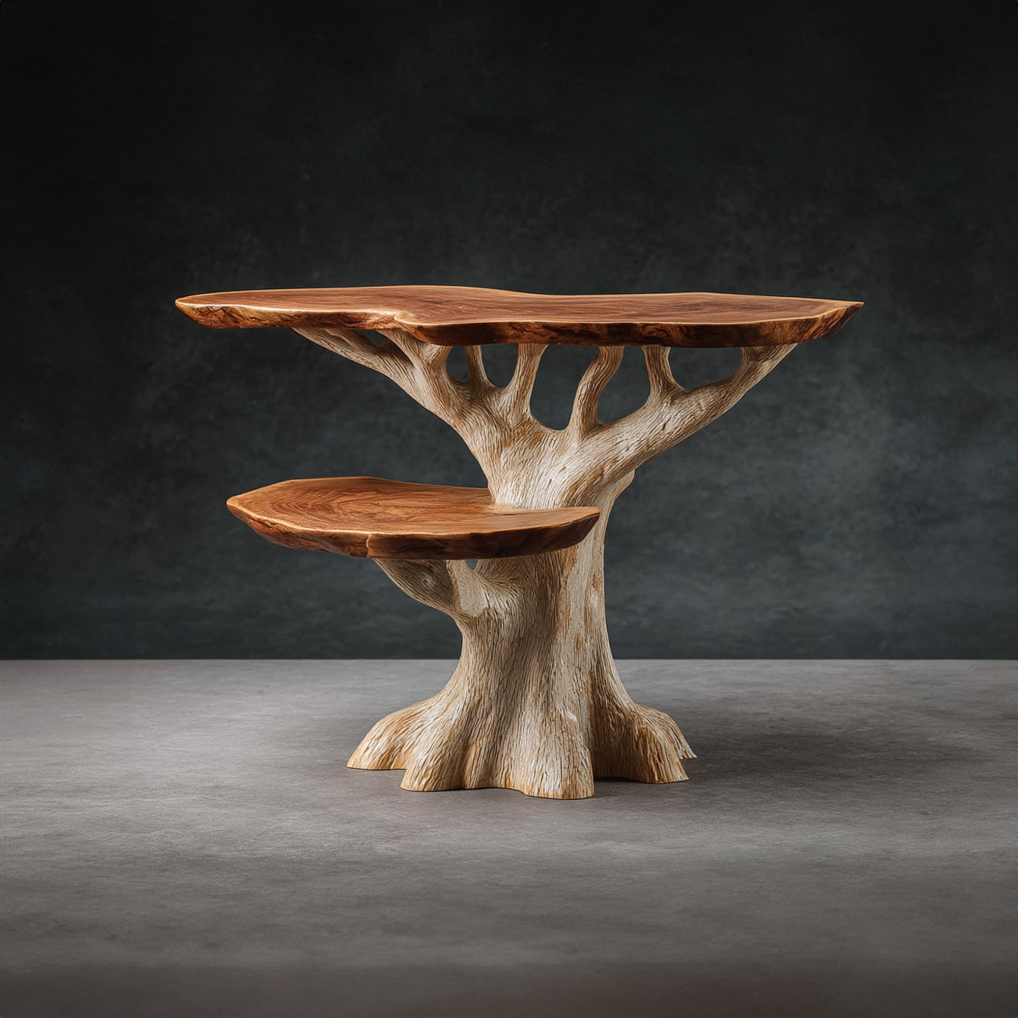 Rustic Sculptural Bedside Table Bedroom Or Living Accent SINLKIBT132