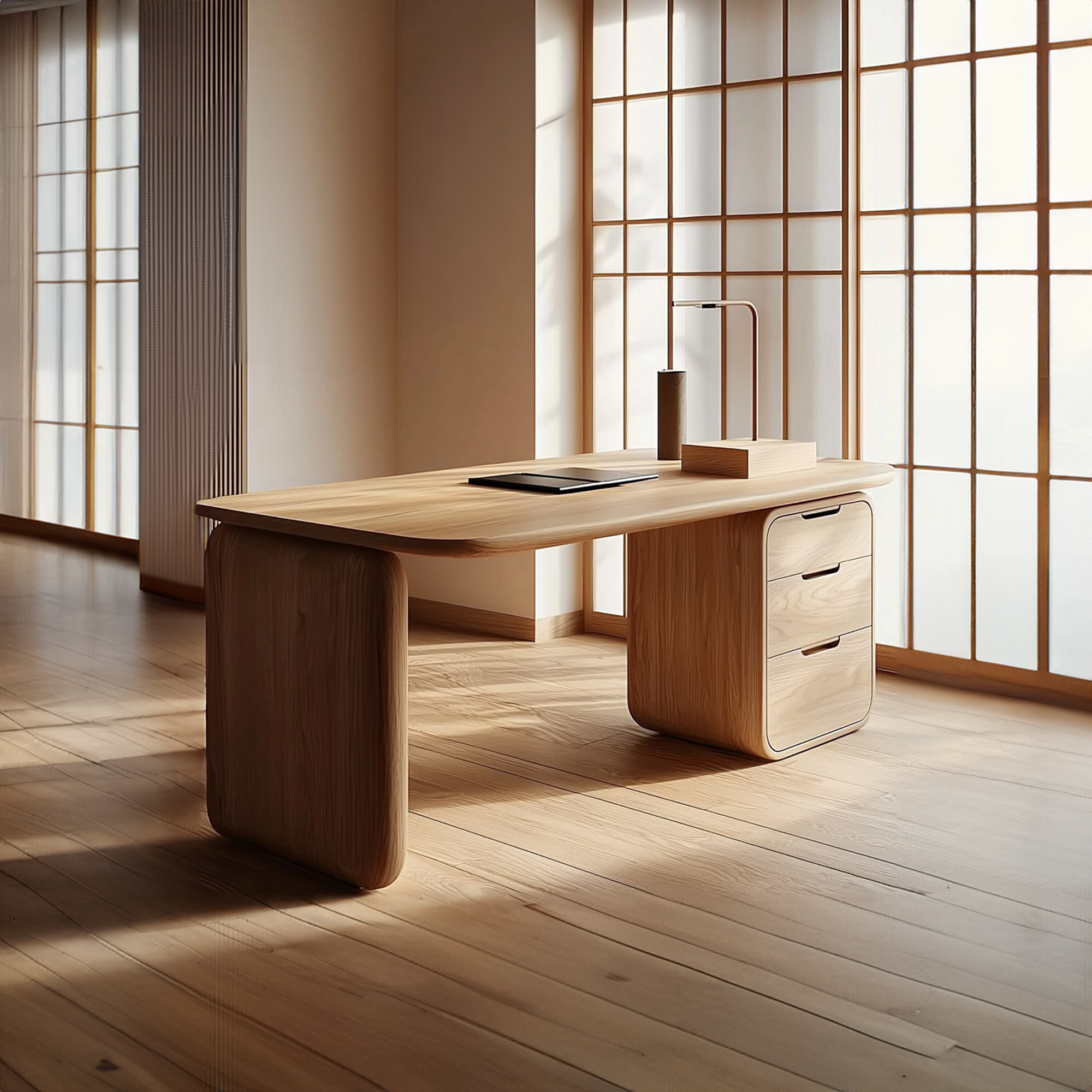 Japandi Serene Office Desk Home Office And Studio SINLKIDK059