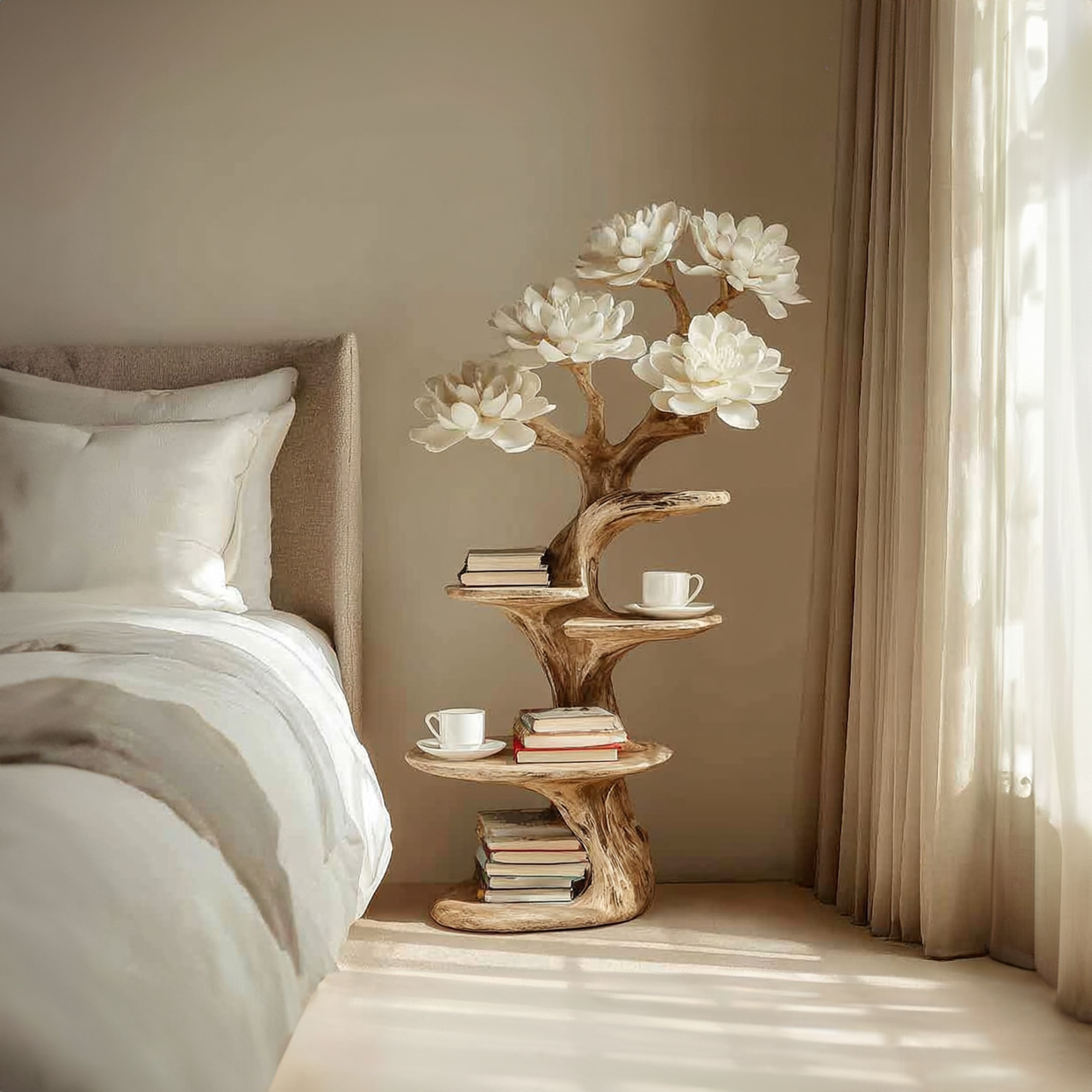 Rustic Tree Nightstand Bedroom SINLKIBT064