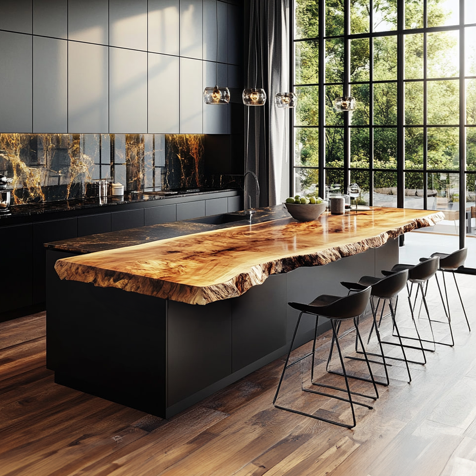 Modern Luxury Live Edge Kitchen Island Kitchen Or Dining Room SINLKIKI114