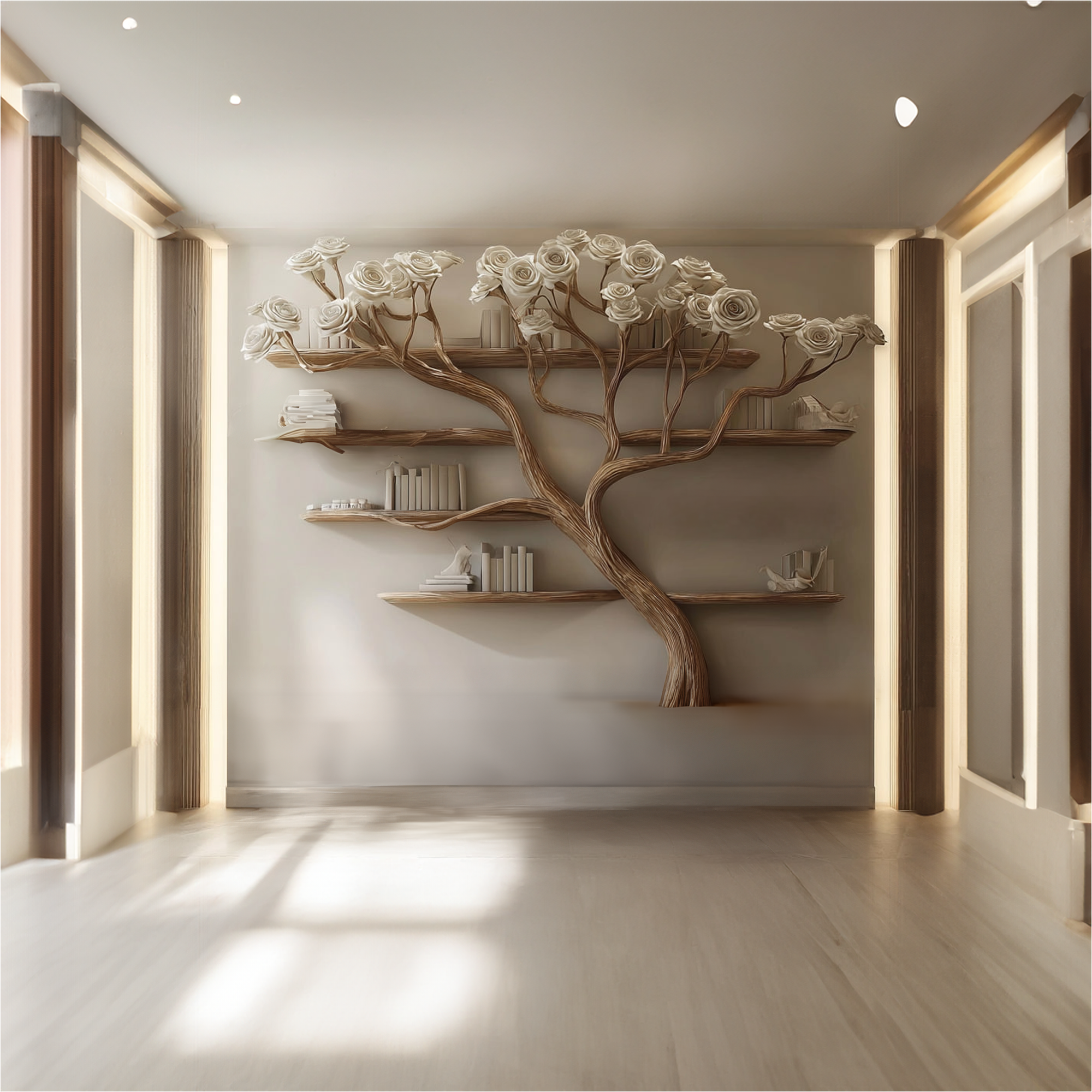 Rustic Tree Bookshelf Hallway Living Decor SINLKITB241