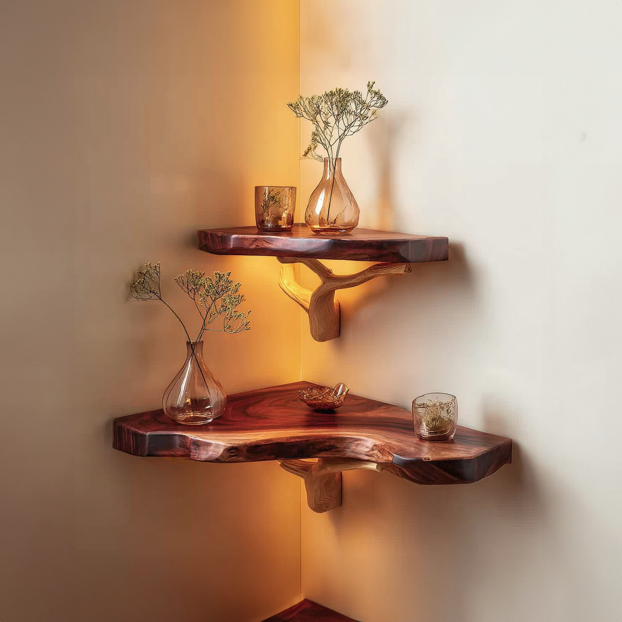Rustic Corner Floating Shelf Living Room SINLKIFL115