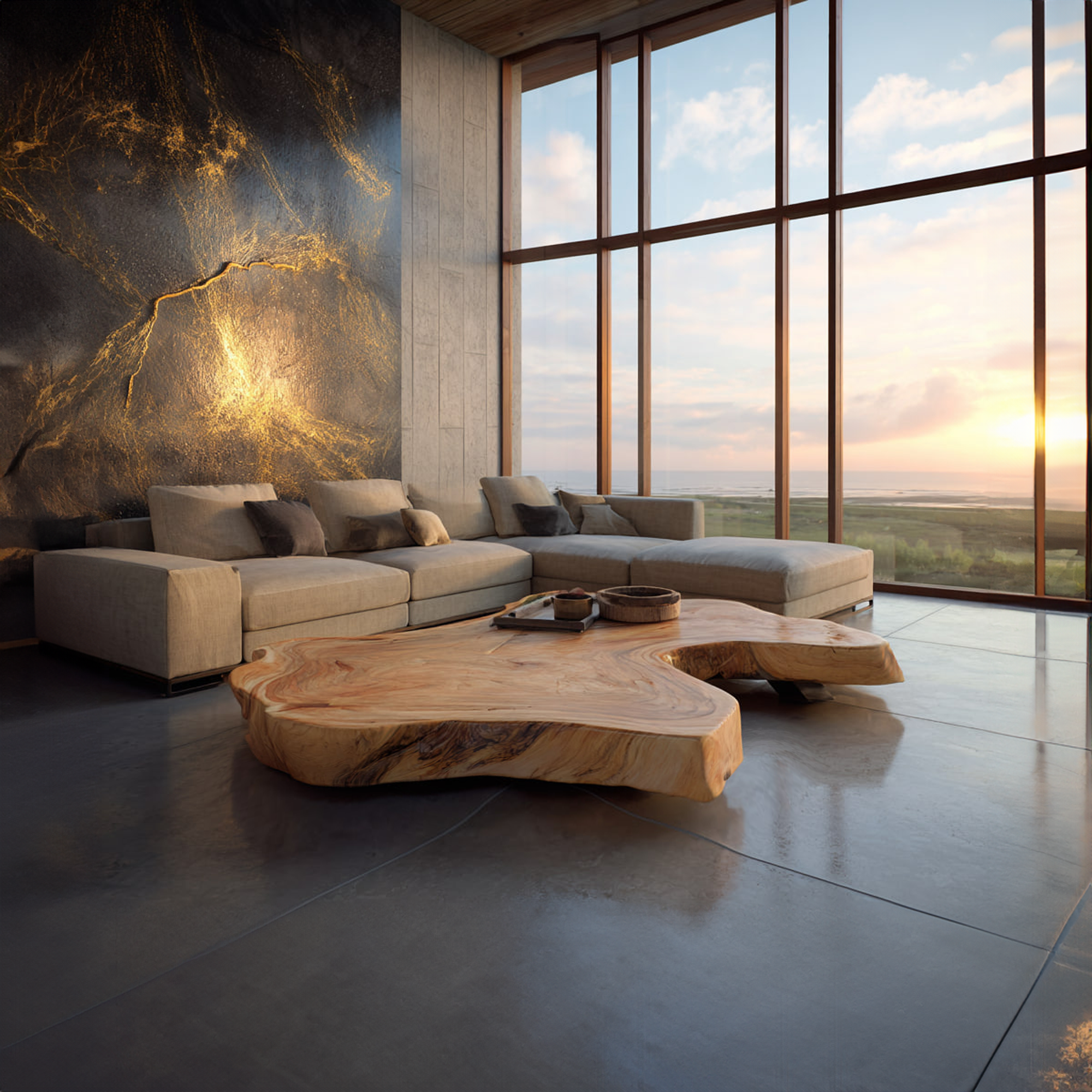 Rustic Sculptural Coffee Table Living Room And Sitting Room SINLKICF134