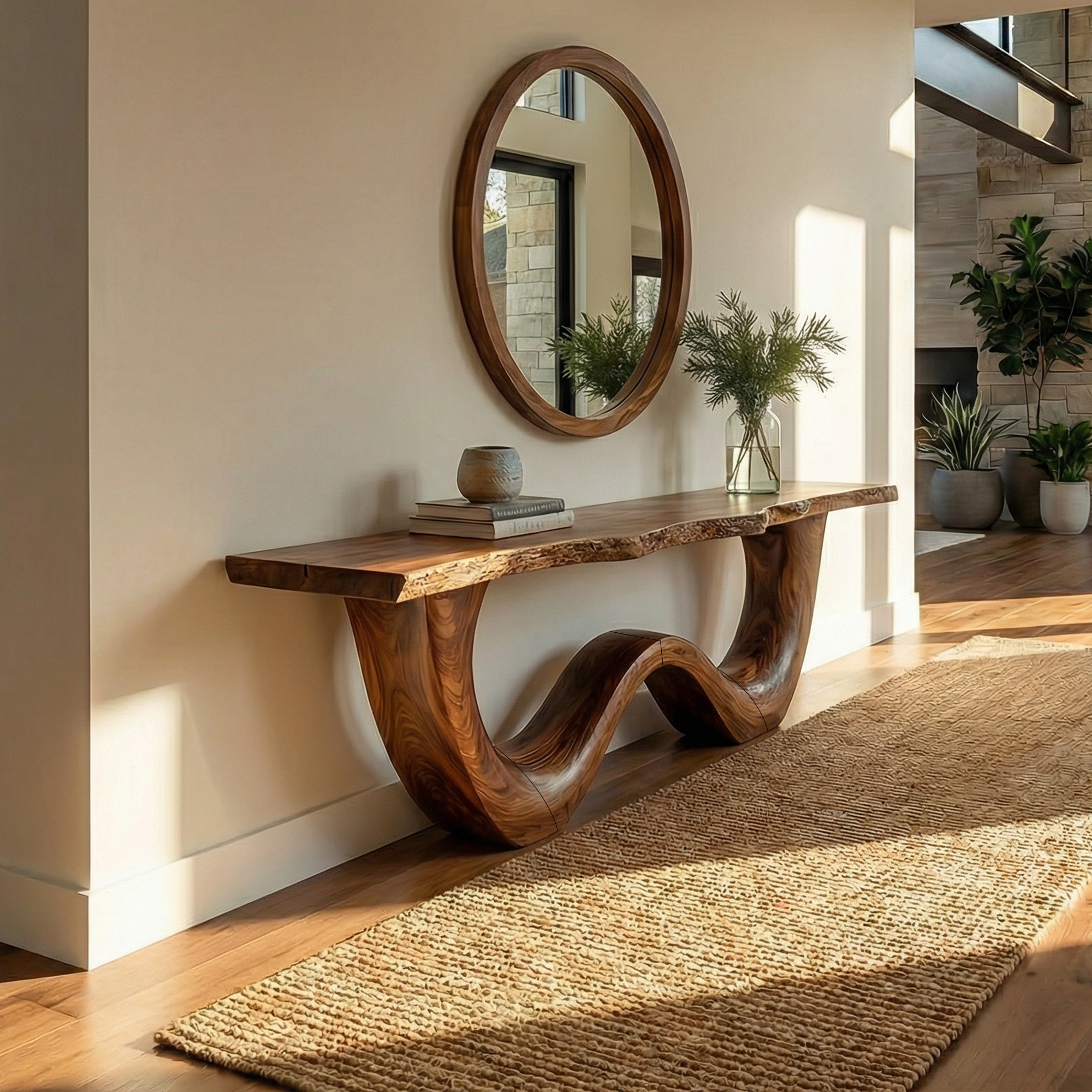 Organic Wave Base Console Table Entryway Hallway Living Room SINLKICS497