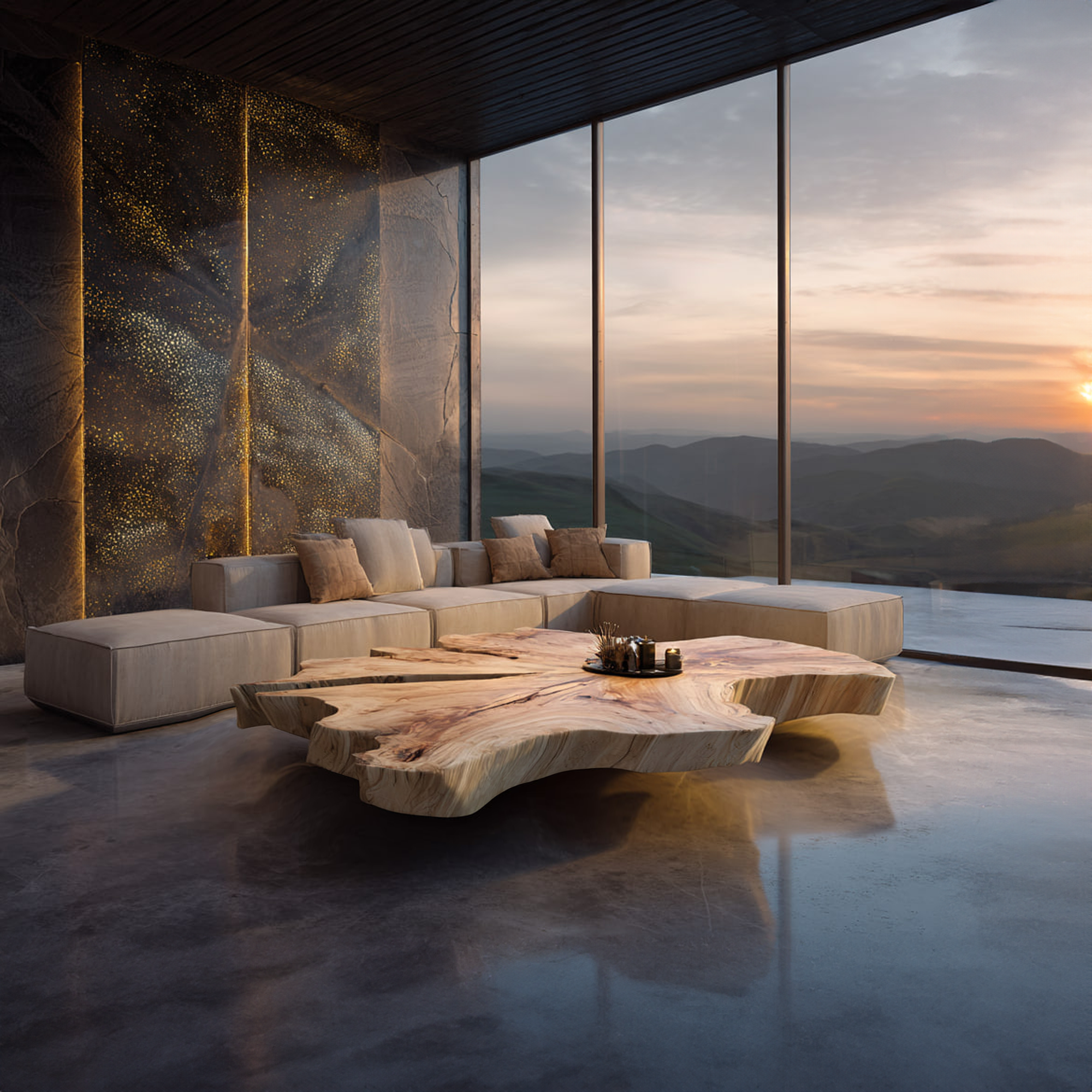 Rustic Natural Form Coffee Table Living Room Or Family Room SINLKICF137