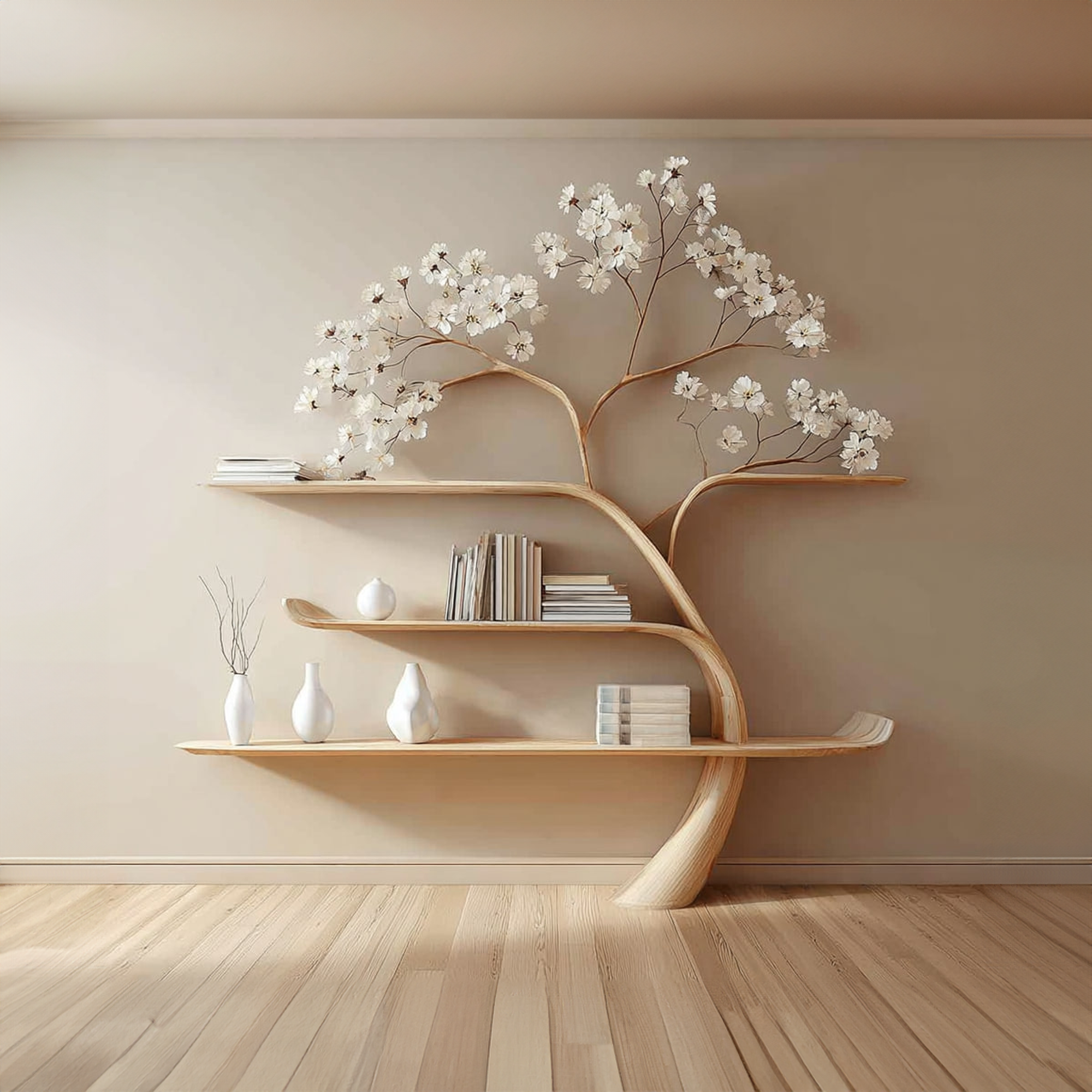 Mid Century Tree Bookshelf Modern Living Bedroom SINLKITB270
