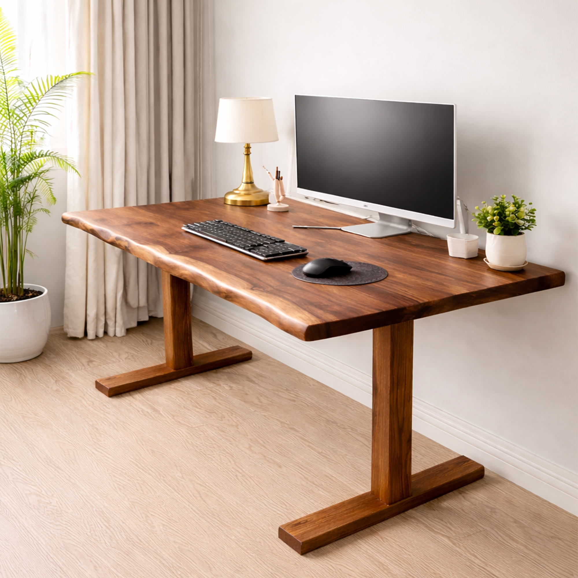 Rustic Live Edge Desk For Home Office And Study Room SINLKIDK084