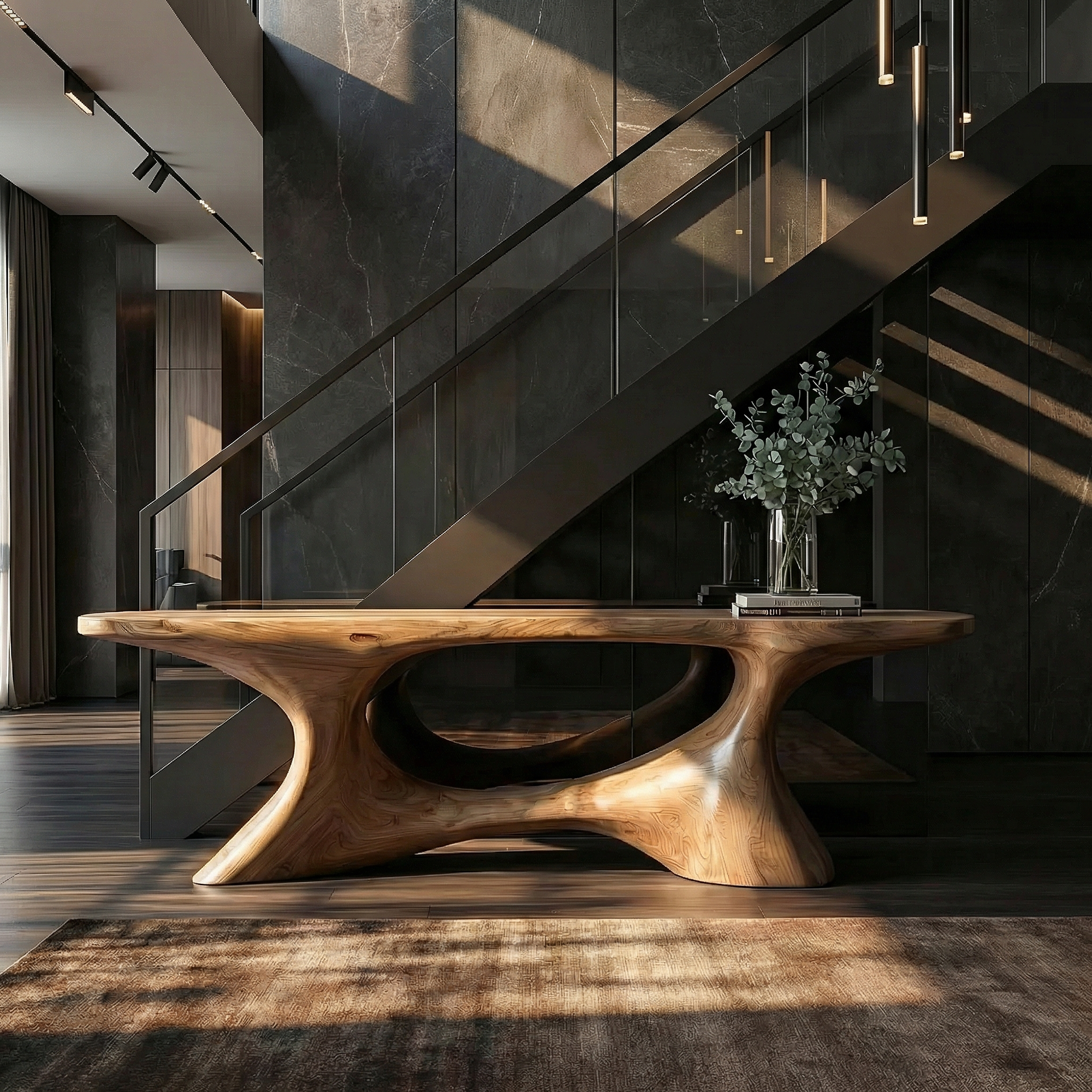 Contemporary Organic Void Base Console Table Entryway Hallway Living Room SINLKICS511