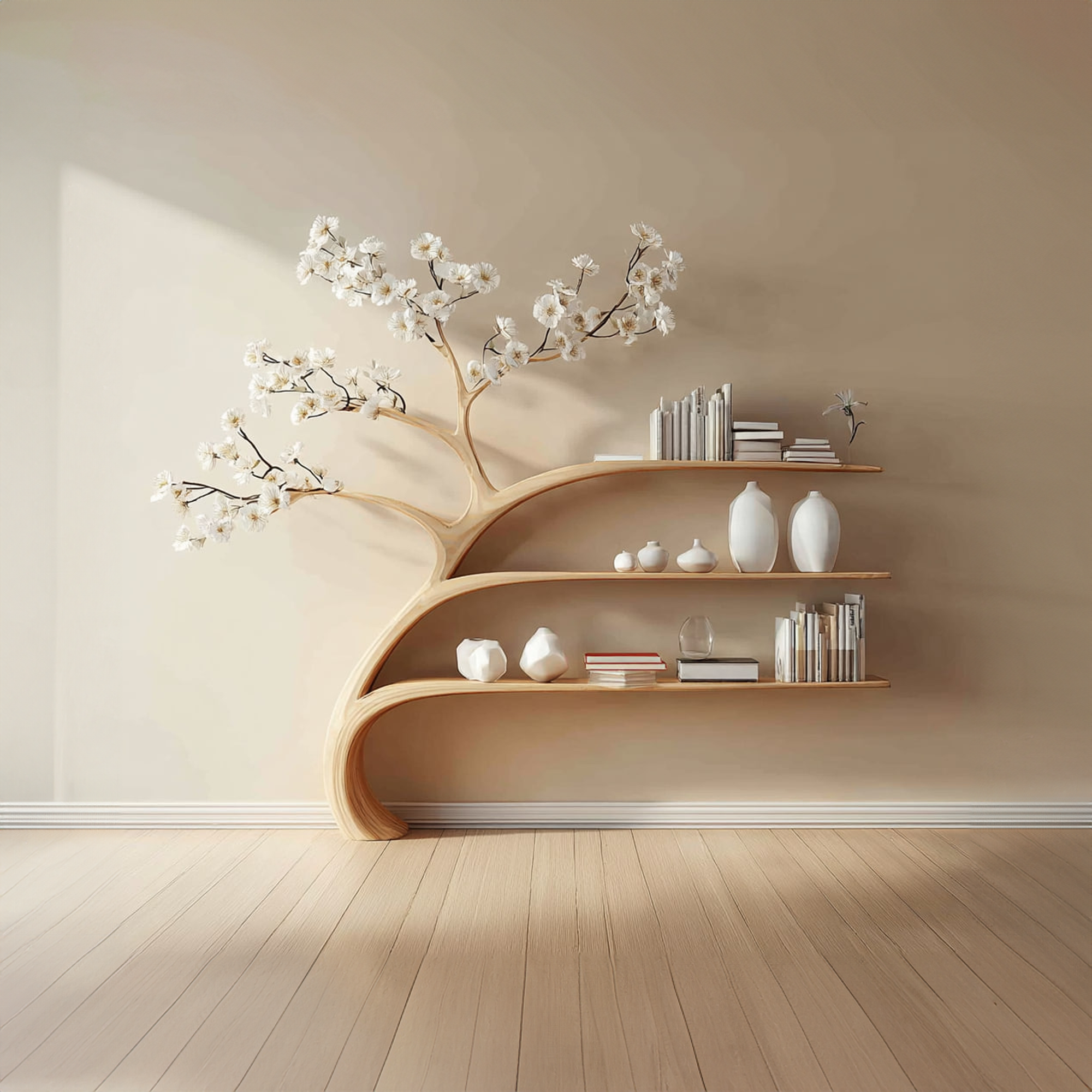 Rustic Tree Bookshelf Home Office Bedroom SINLKITB269