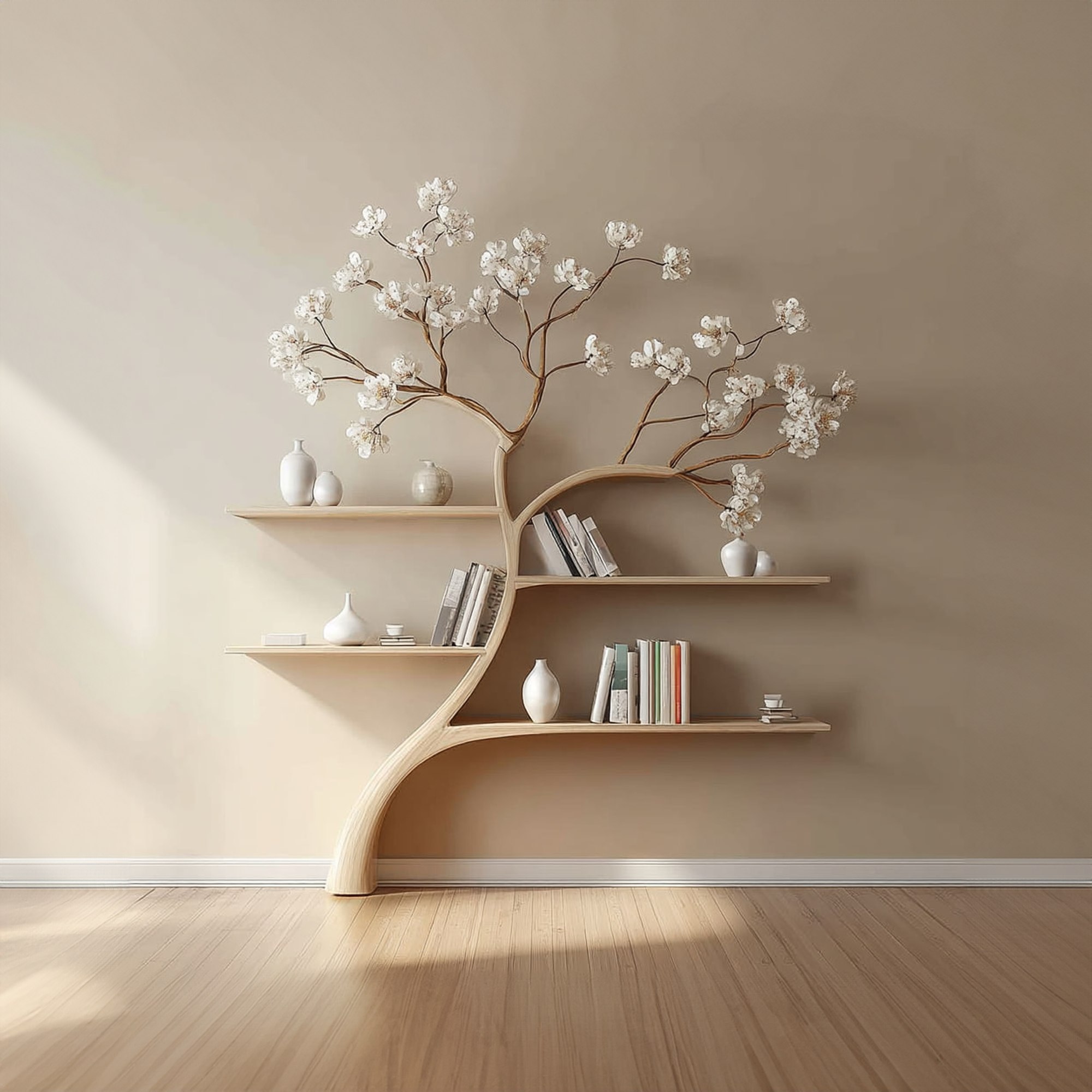 Rustic Tree Bookshelf Living Study Bedroom SINLKITB268