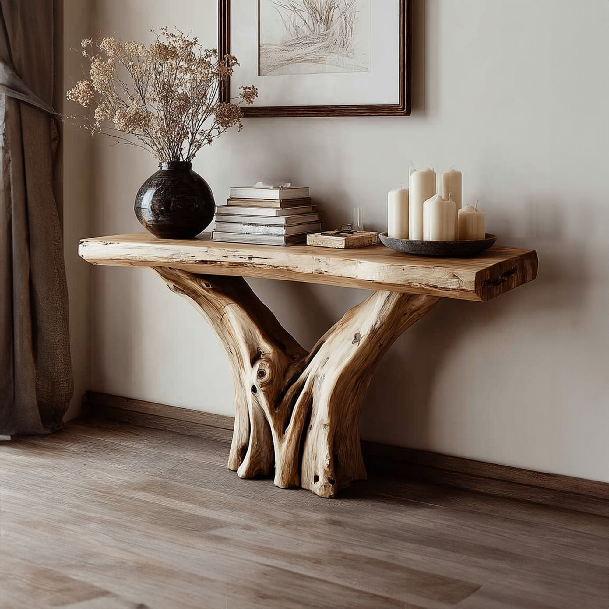 Rustic Console Table Living Room And Entryway Decor SINLKICS249