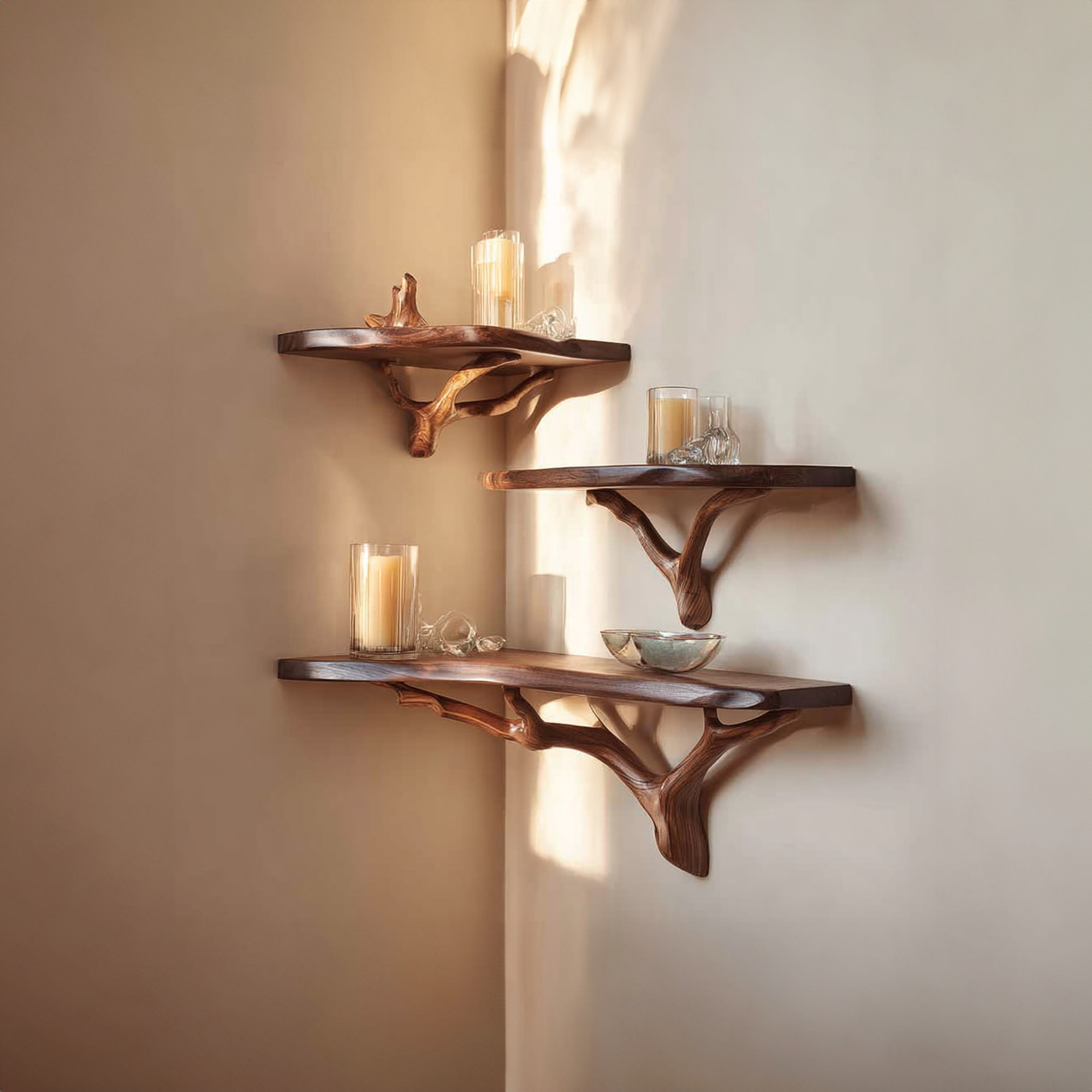 Rustic Corner Floating Shelf Entryway Or Kitchen SINLKIFL117
