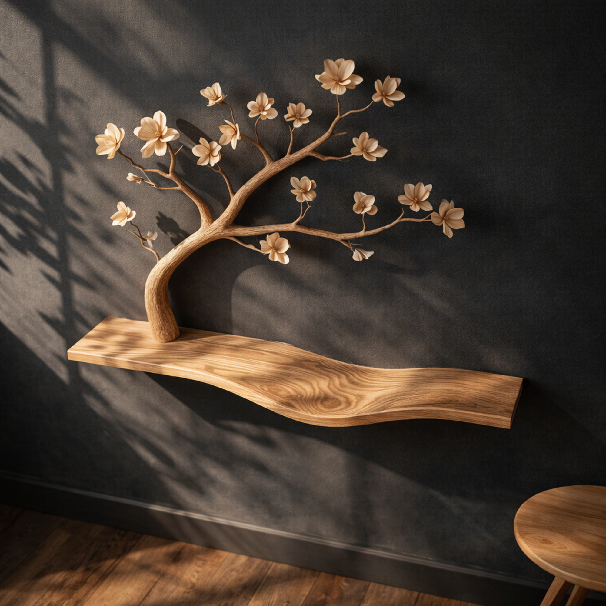 Rustic Artistic Tree Bookshelf Wall Decor For Study Room SINLKIFL256
