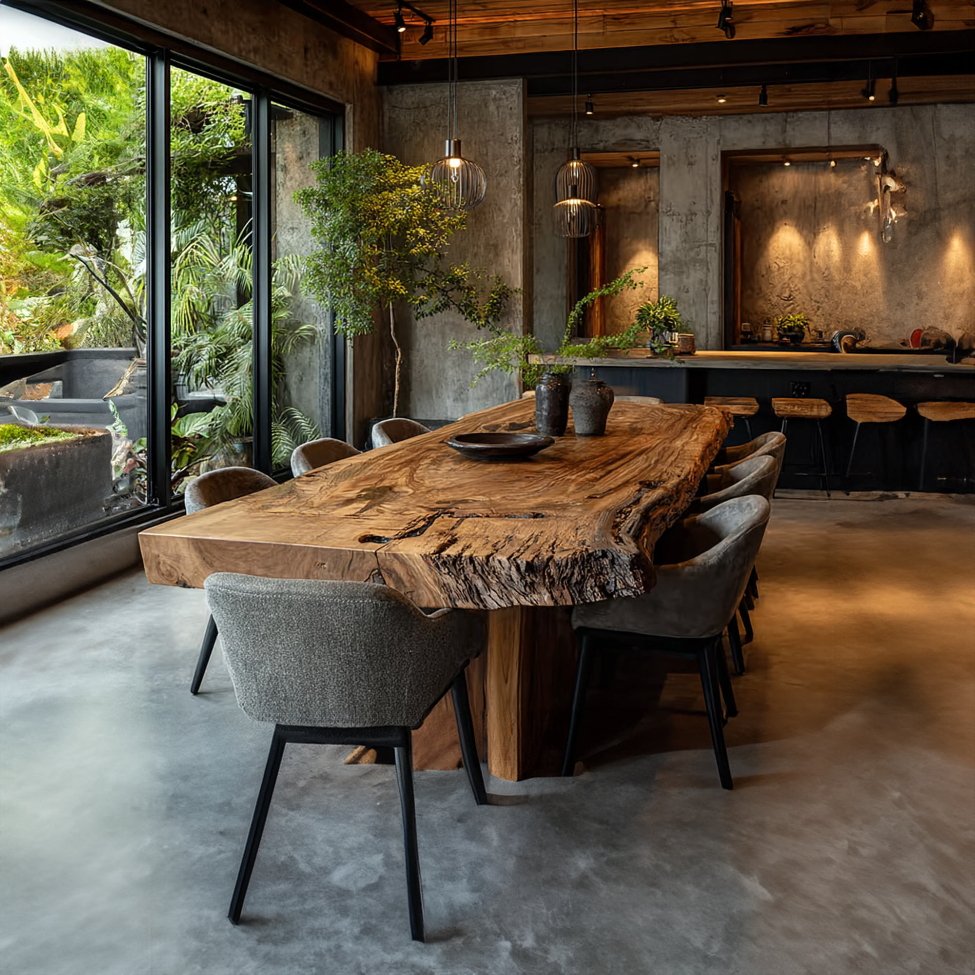 Rustic Live Edge Dining Table Creative Studio SINLKIDT110