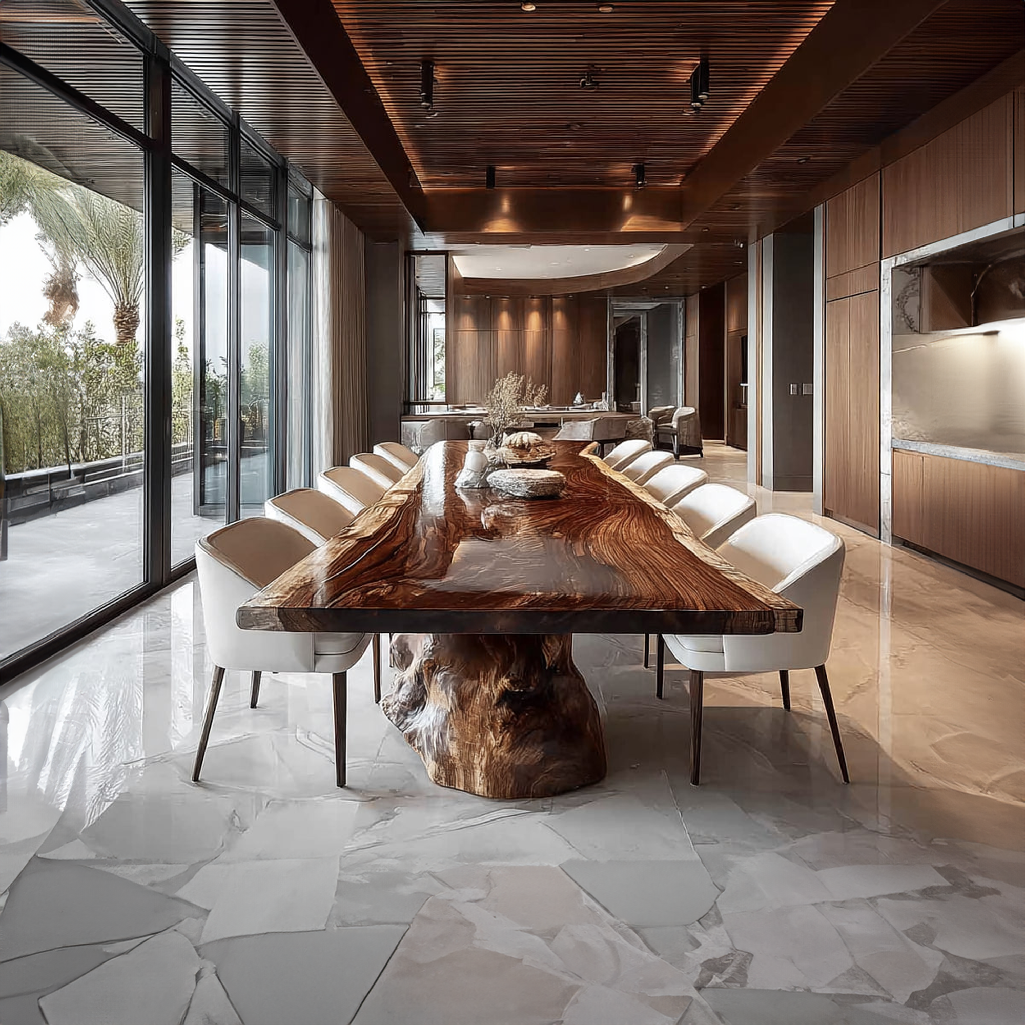 Rustic Live Edge Conference Table Office Space SINLKIDT086