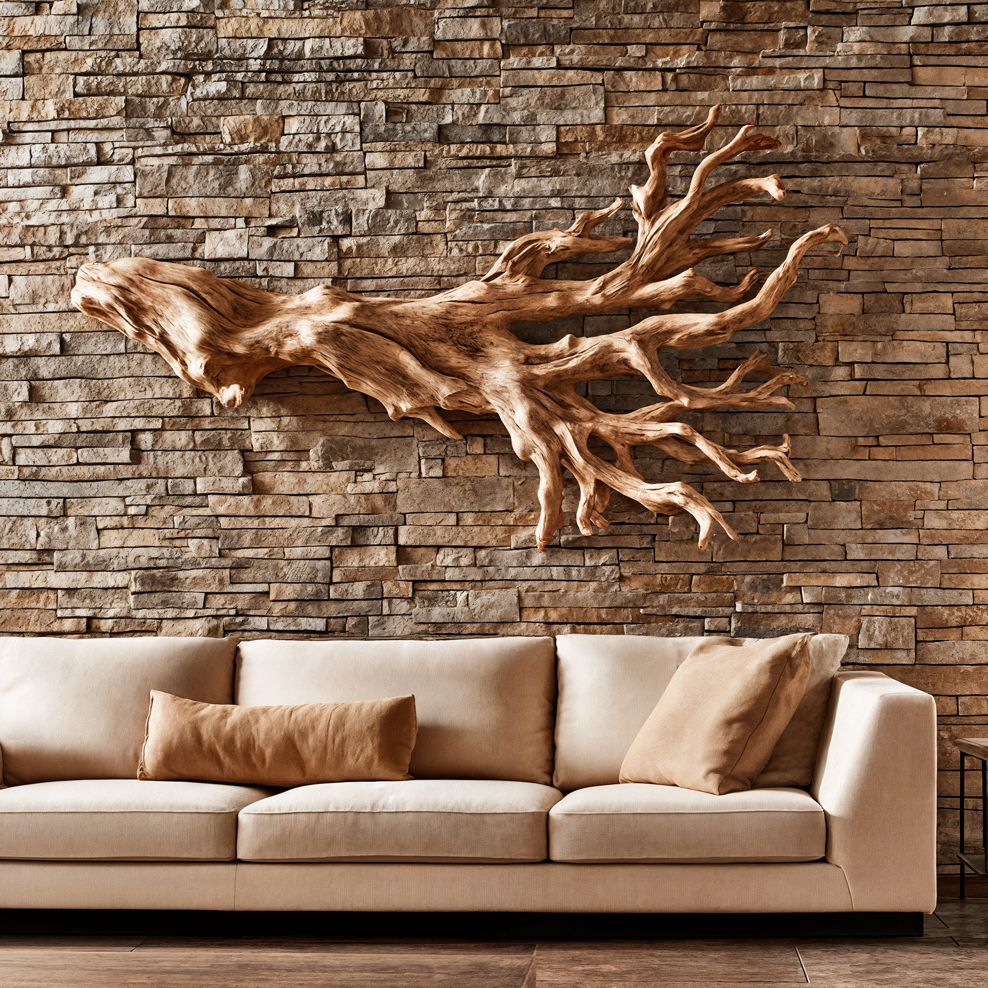 Rustic Driftwood Branch Wall Sculpture Living Room SINLKIWD053