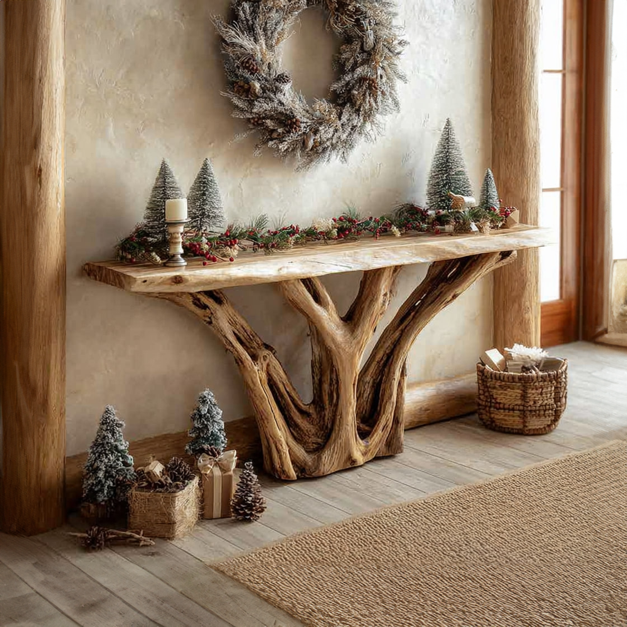 Rustic Entry Console Table Living Room Holiday Accent SINLKICS255