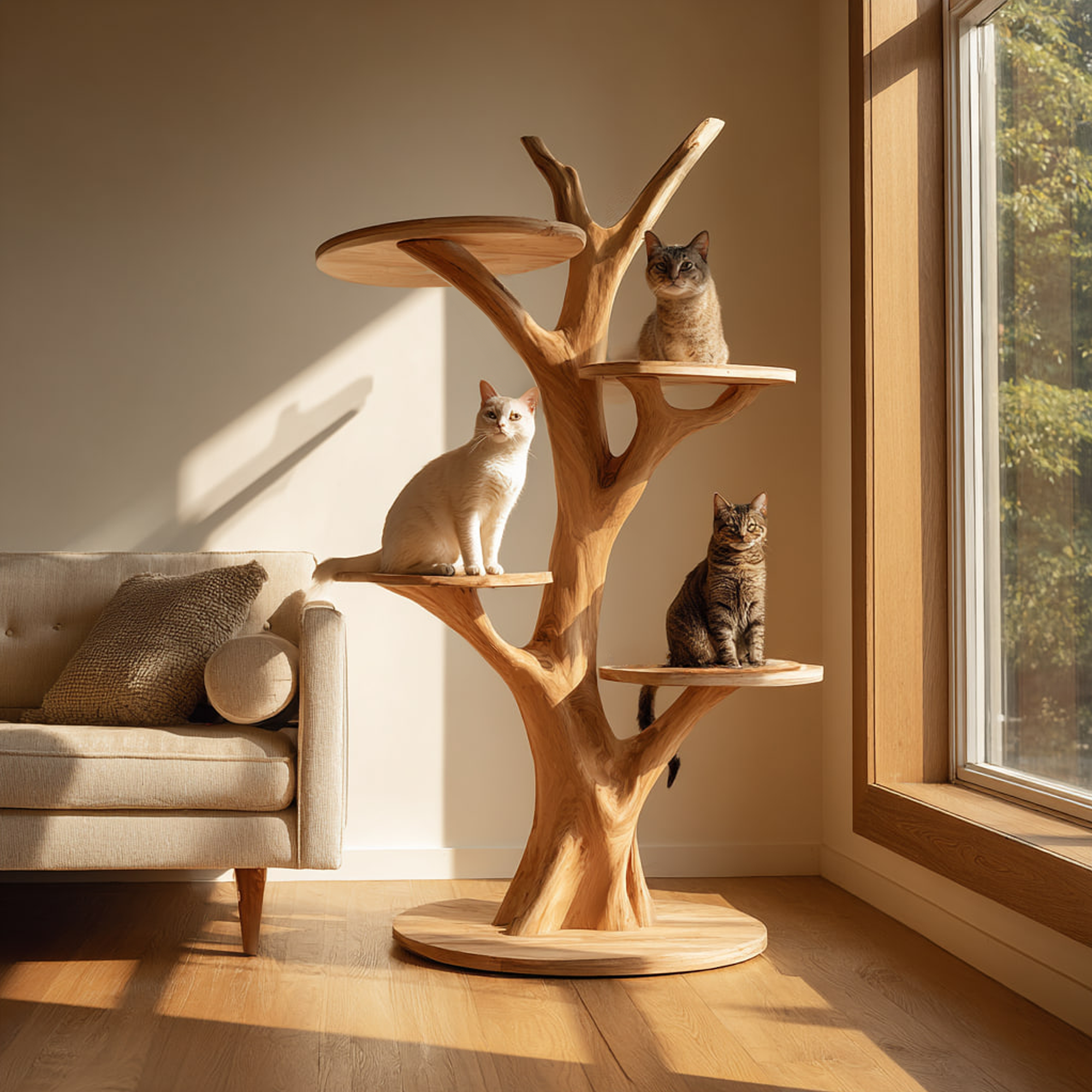 Rustic Cat Tower Tree Inspired Furniture Living Room SINLKITT050
