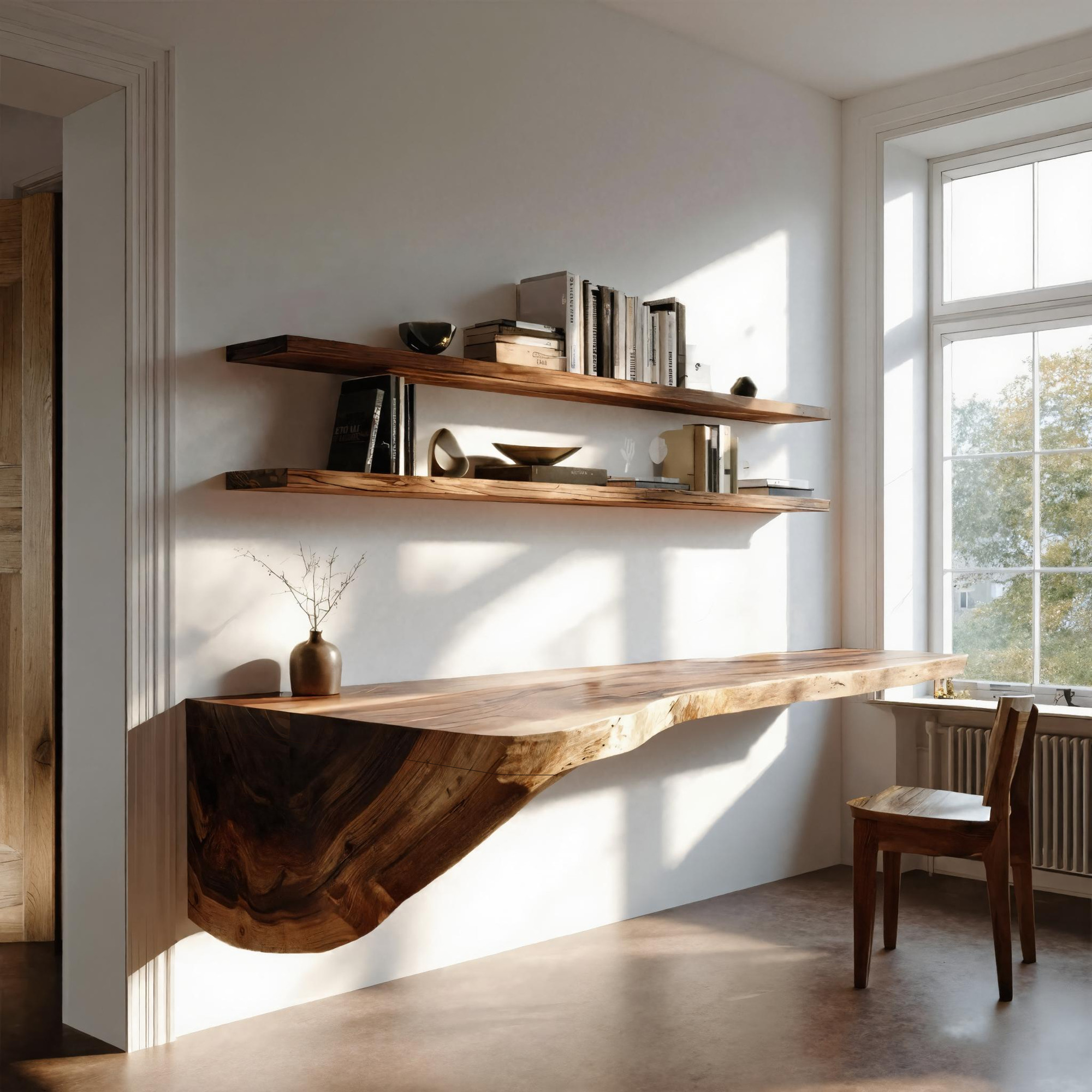 Organic Floating Desk For Home Office Or Living Space SINLKIFL377