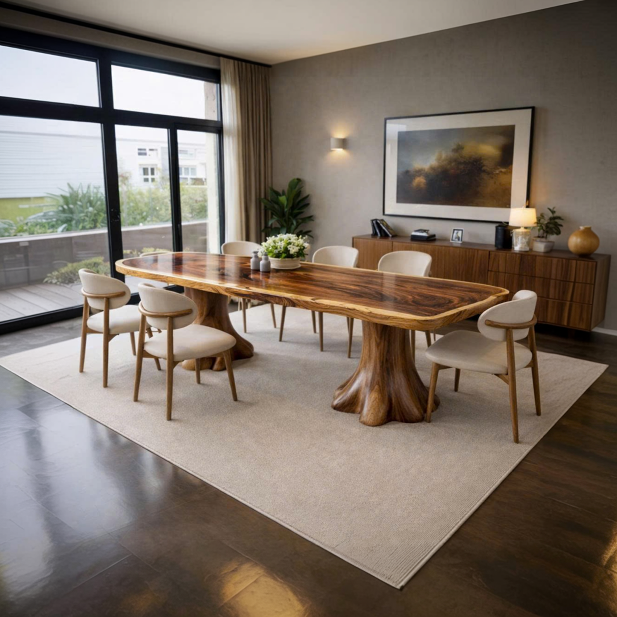 Rustic Dining Table For Dining Room And Open Interior SINLKIDT158