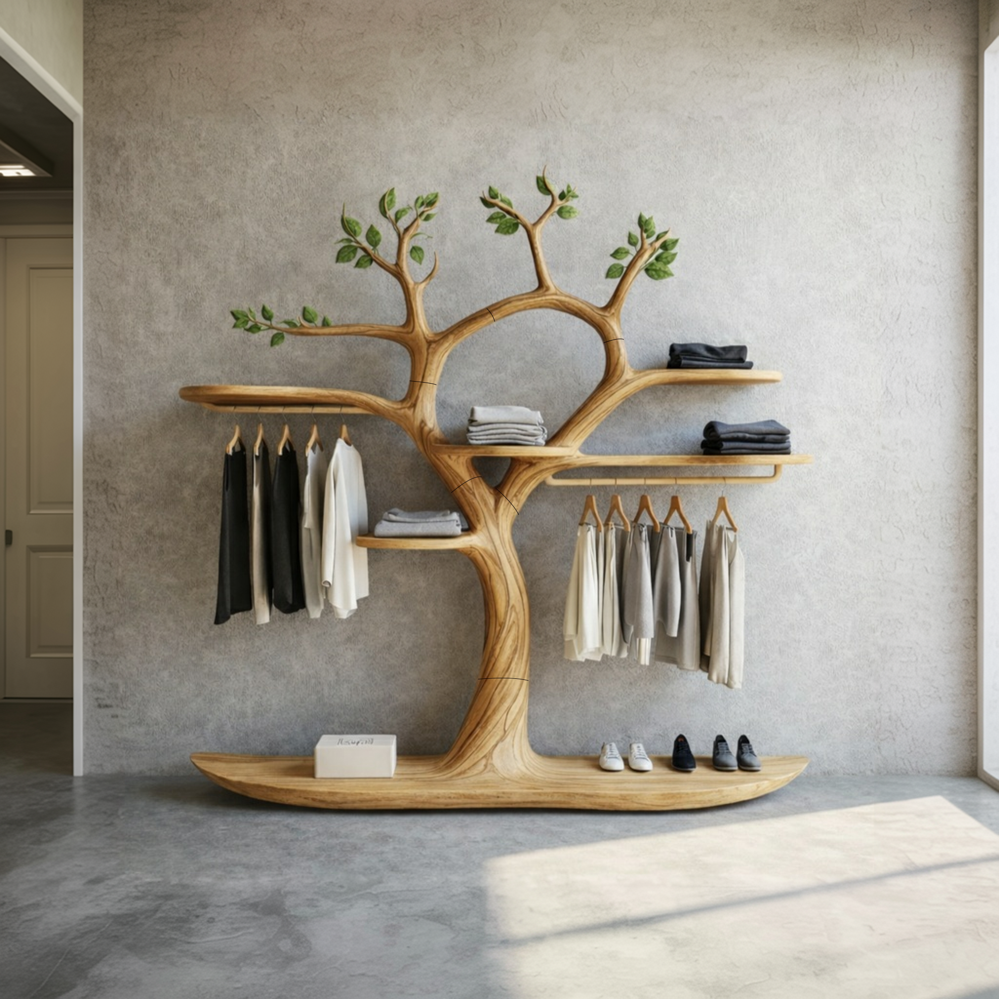 Rustic Tree Style Coat Rack Home Entryway Decor SINLKITCR089