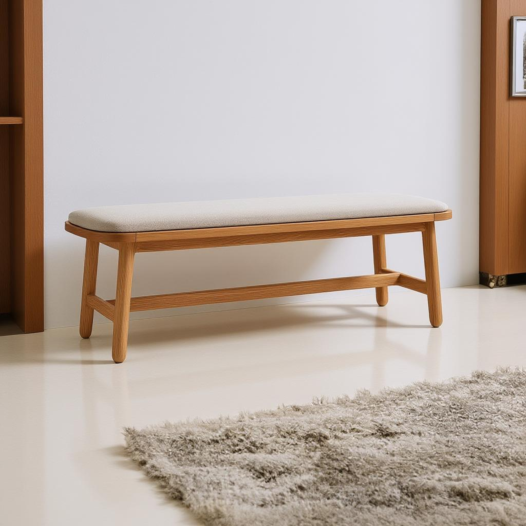 Mid Century Bench Bedroom Accent Furniture SINLKIRS030