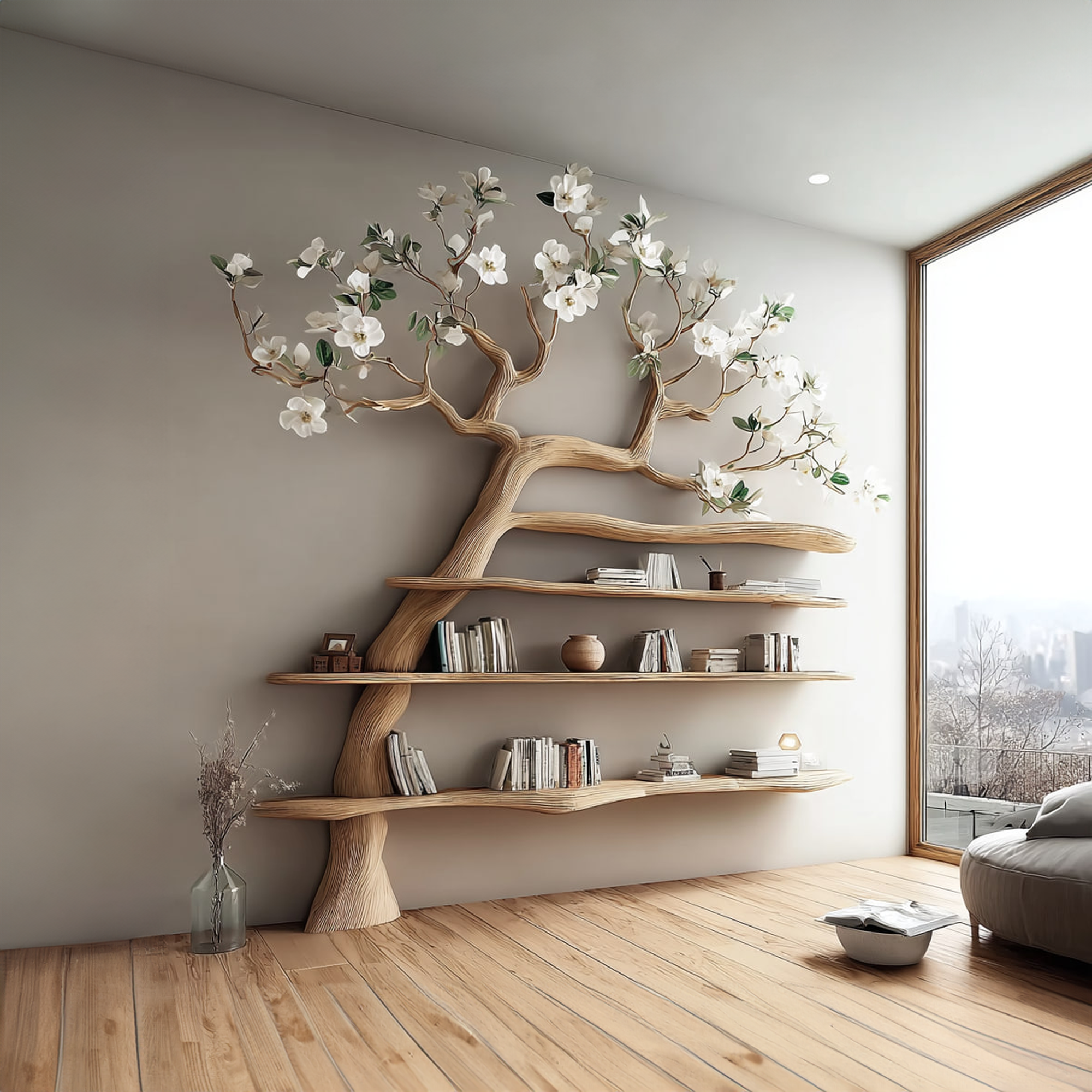 Mid Century Tree Bookshelf Holiday Home Office SINLKITB279