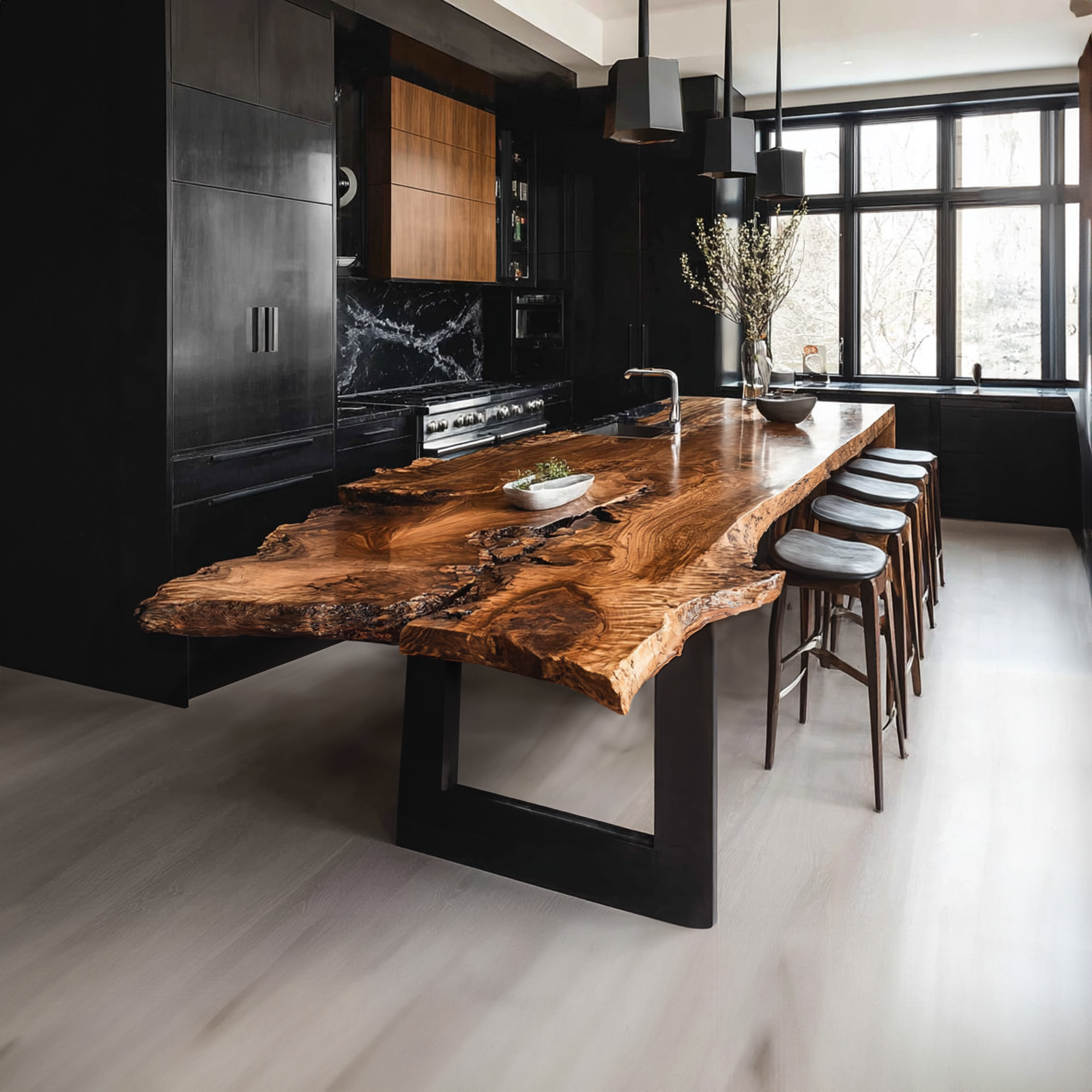 Dark Modern Kitchen Island Kitchen Or Chef Studio SINLKIBE112