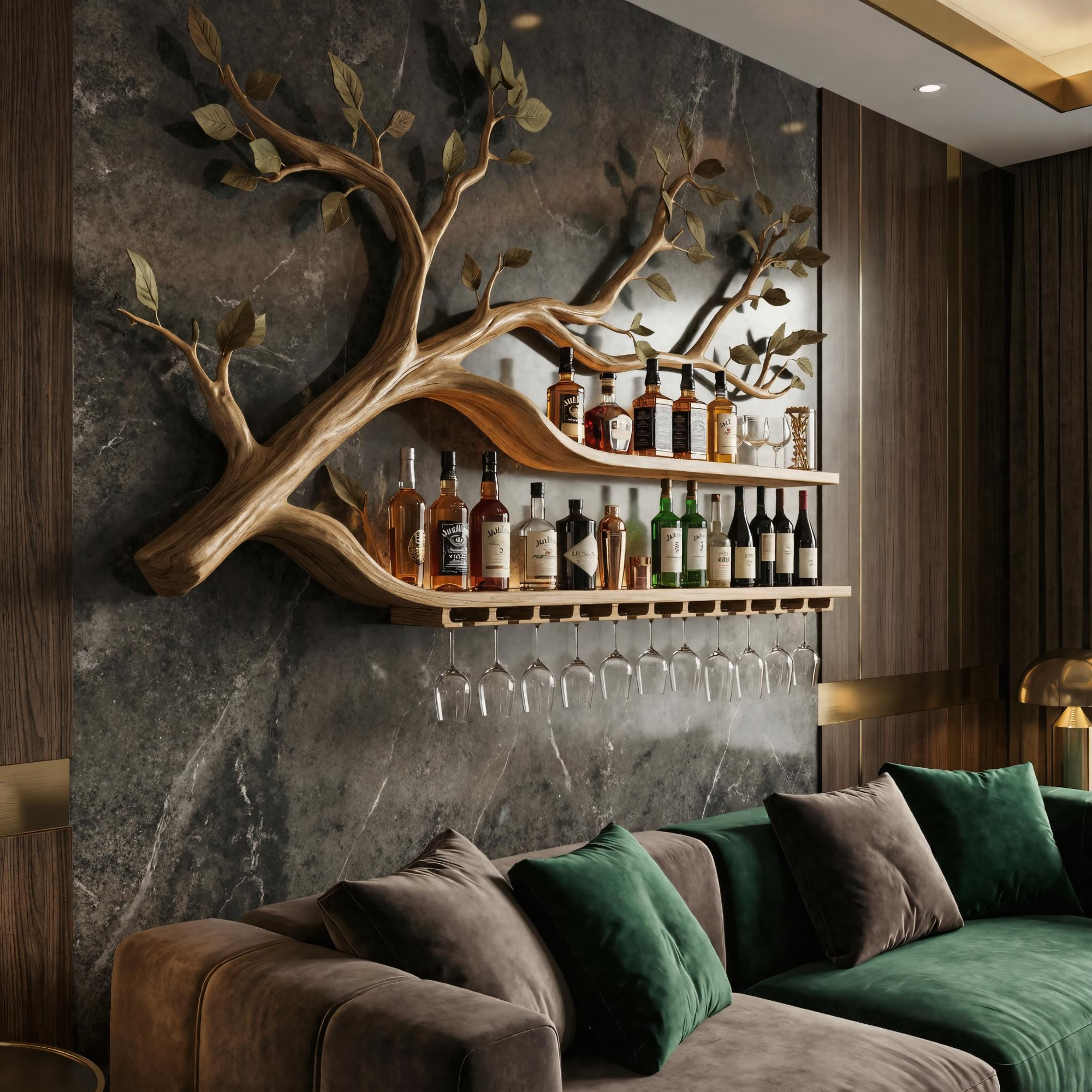 Farmhouse Wooden Wine Rack Wall Mounted Shelf For Kitchen Dining Room Home Bar SINLKIWR010