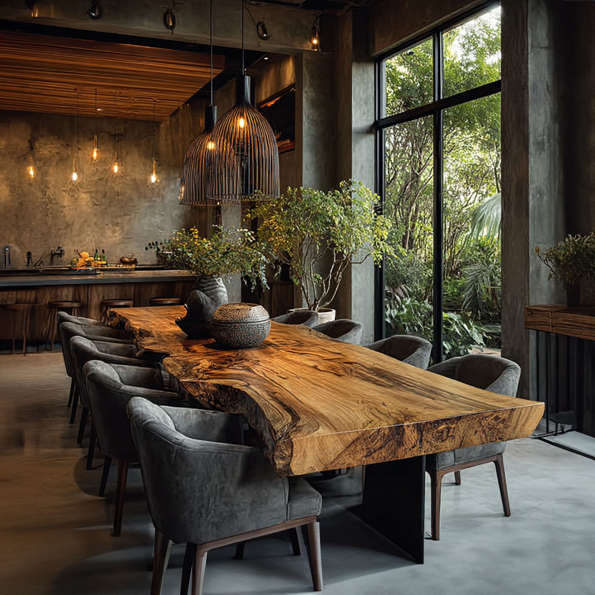 Rustic Dining Table Modern Kitchen SINLKIDT085