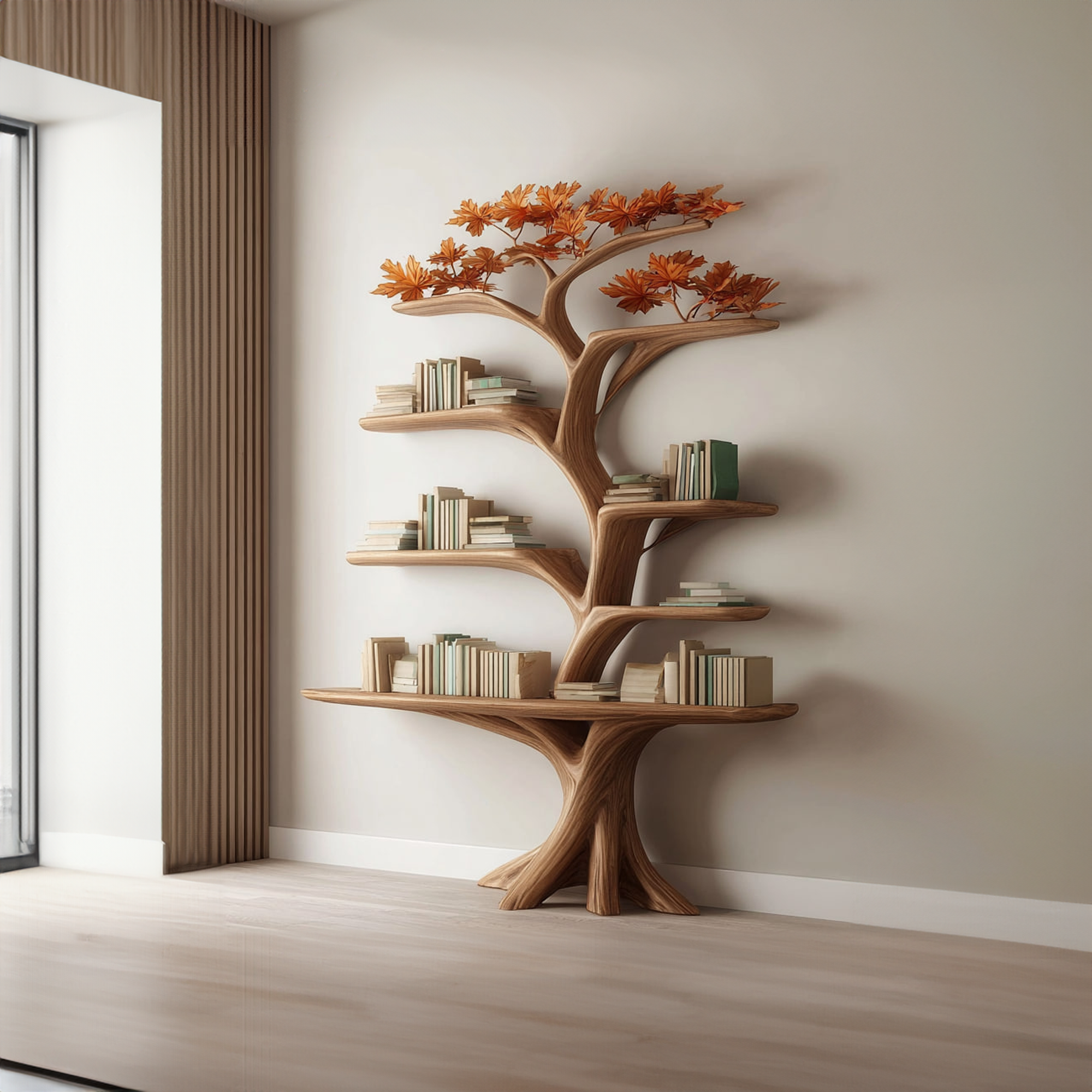 Rustic Tree Shelf Living Room Storage SINLKITB246