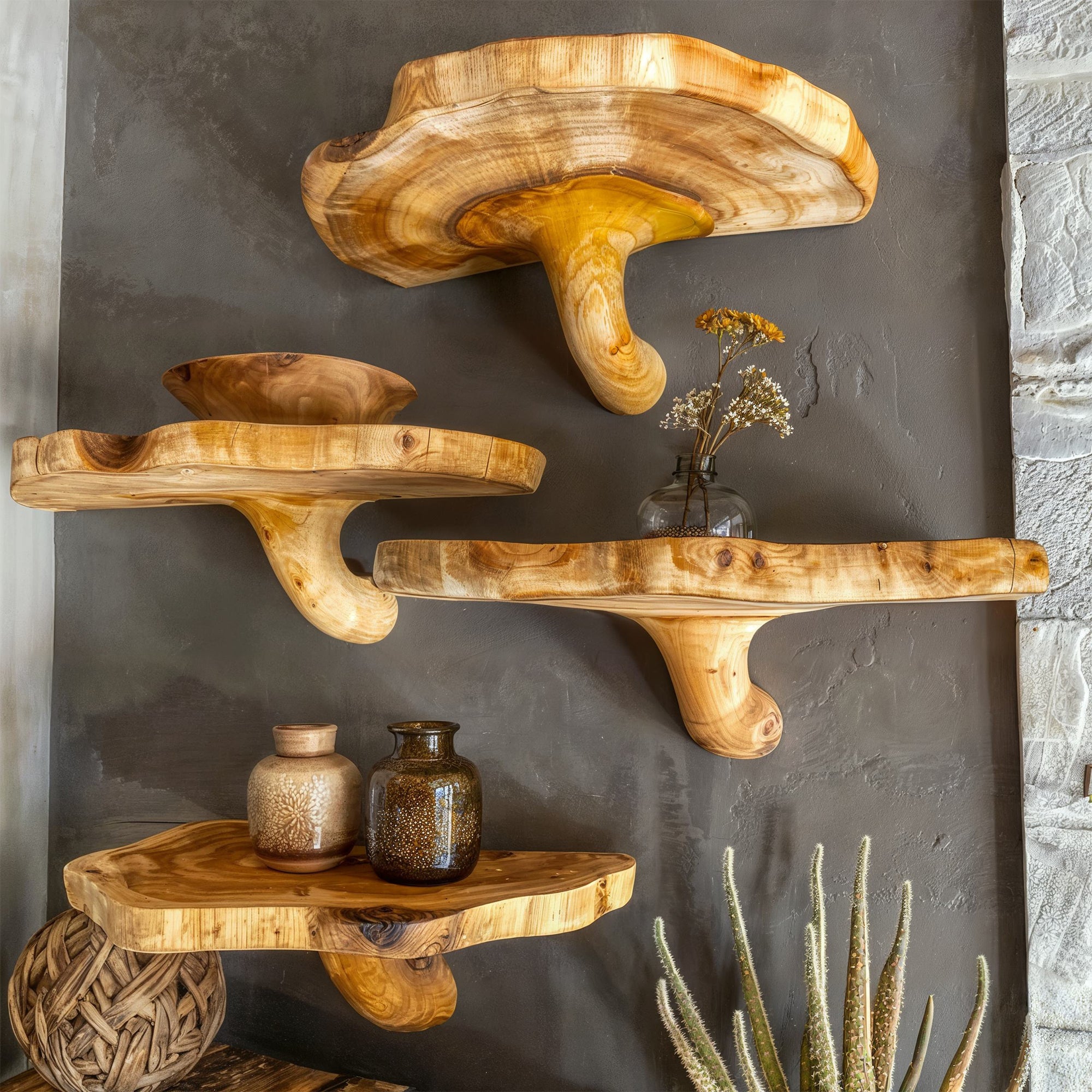 Handcrafted Mushroom Floating Shelves SILDTMR001