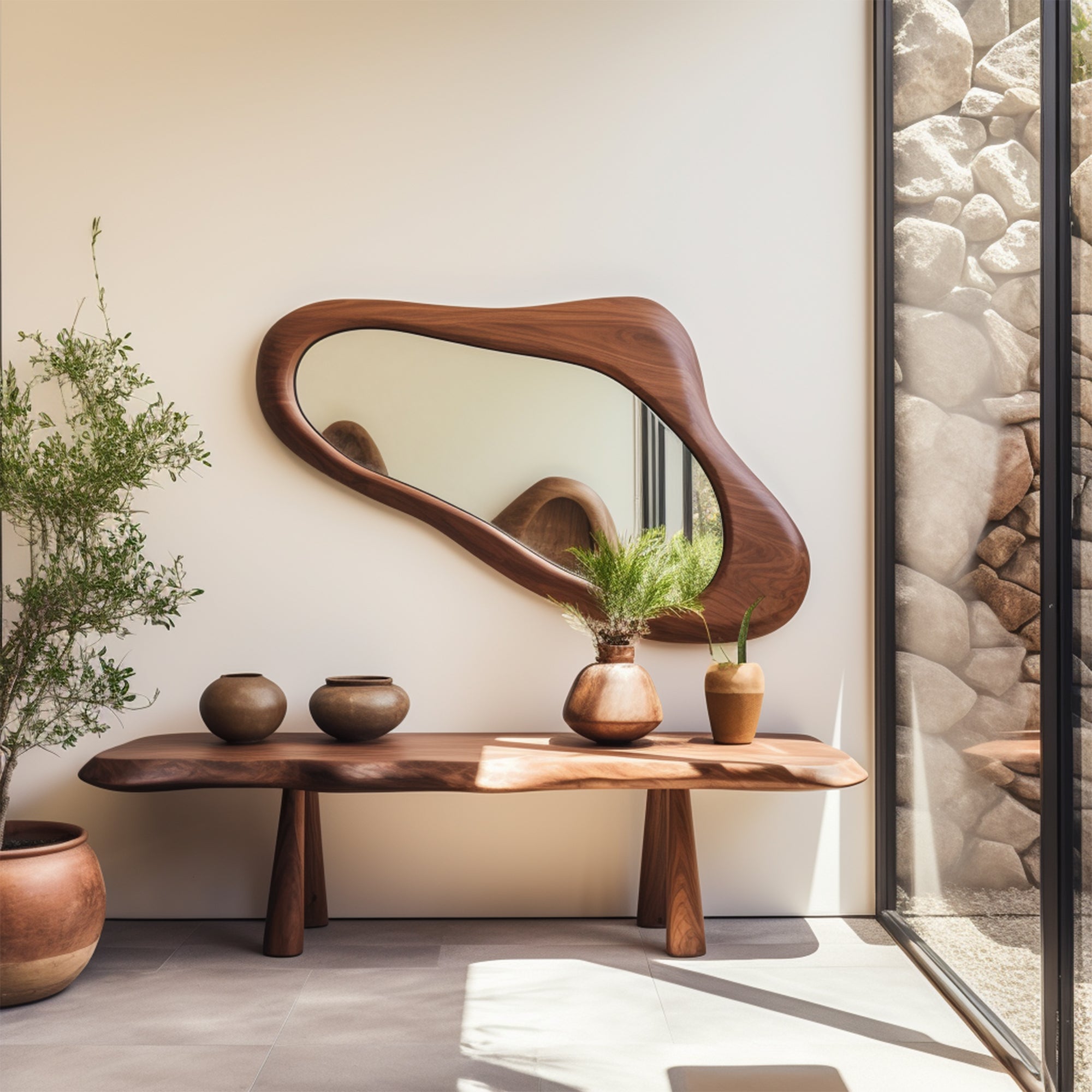 Rustic Floating Console Table Handcrafted In Solid Wood SILDTCS016