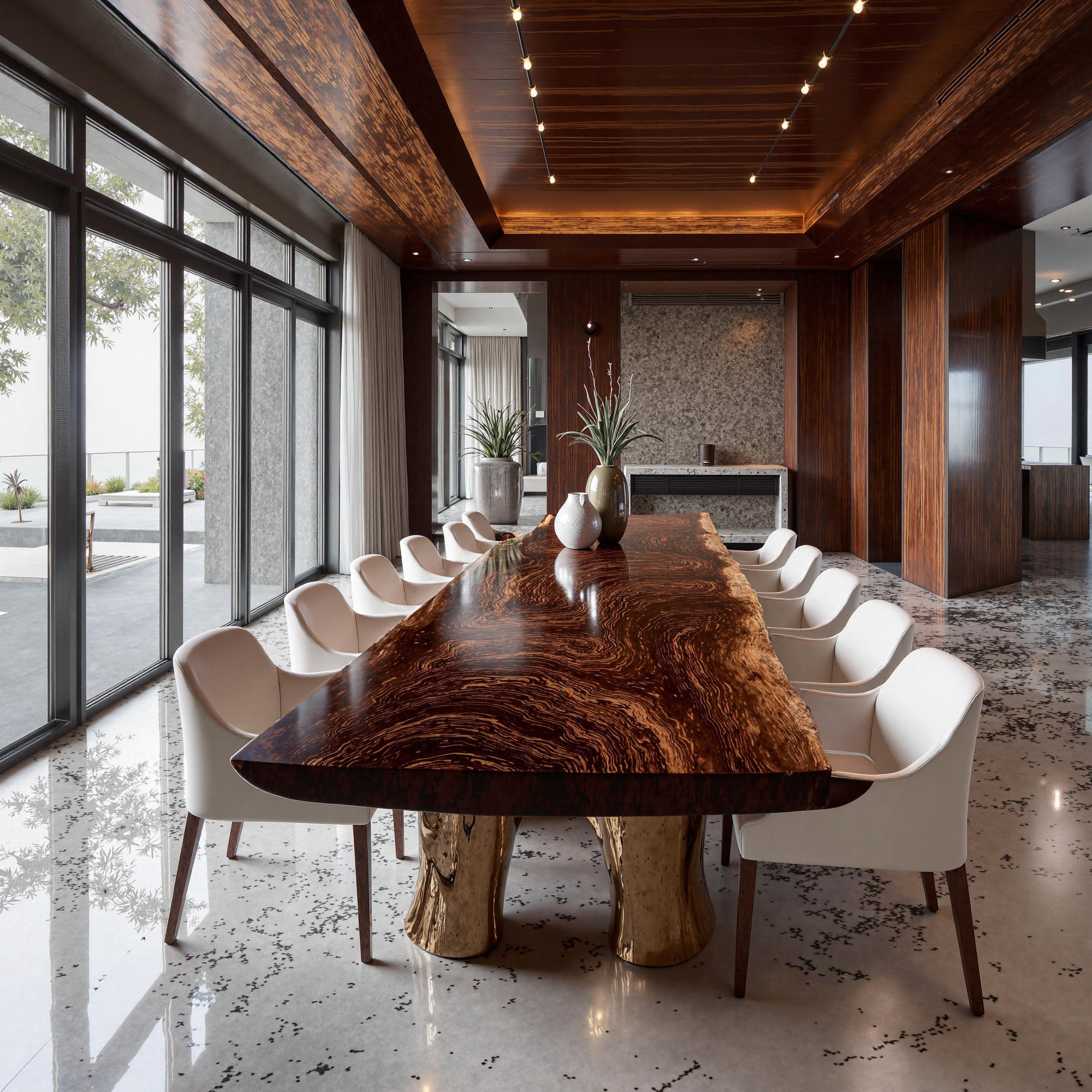 Rustic Live Edge Solid Wood Dining Table Dining Room SINLKIDT093