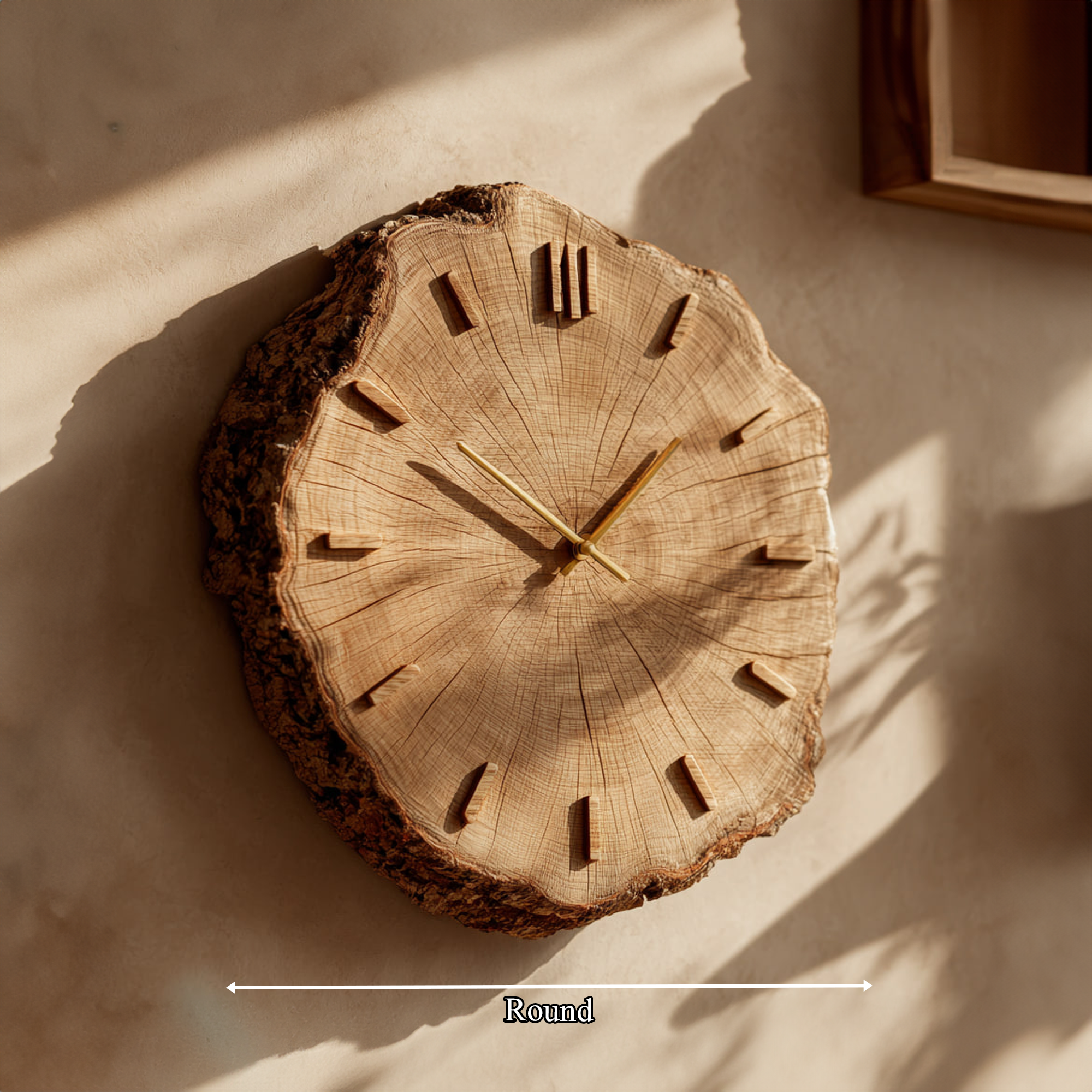 Rustic Natural Grain Wall Clock Bedroom Or Living Room SINLKICK012