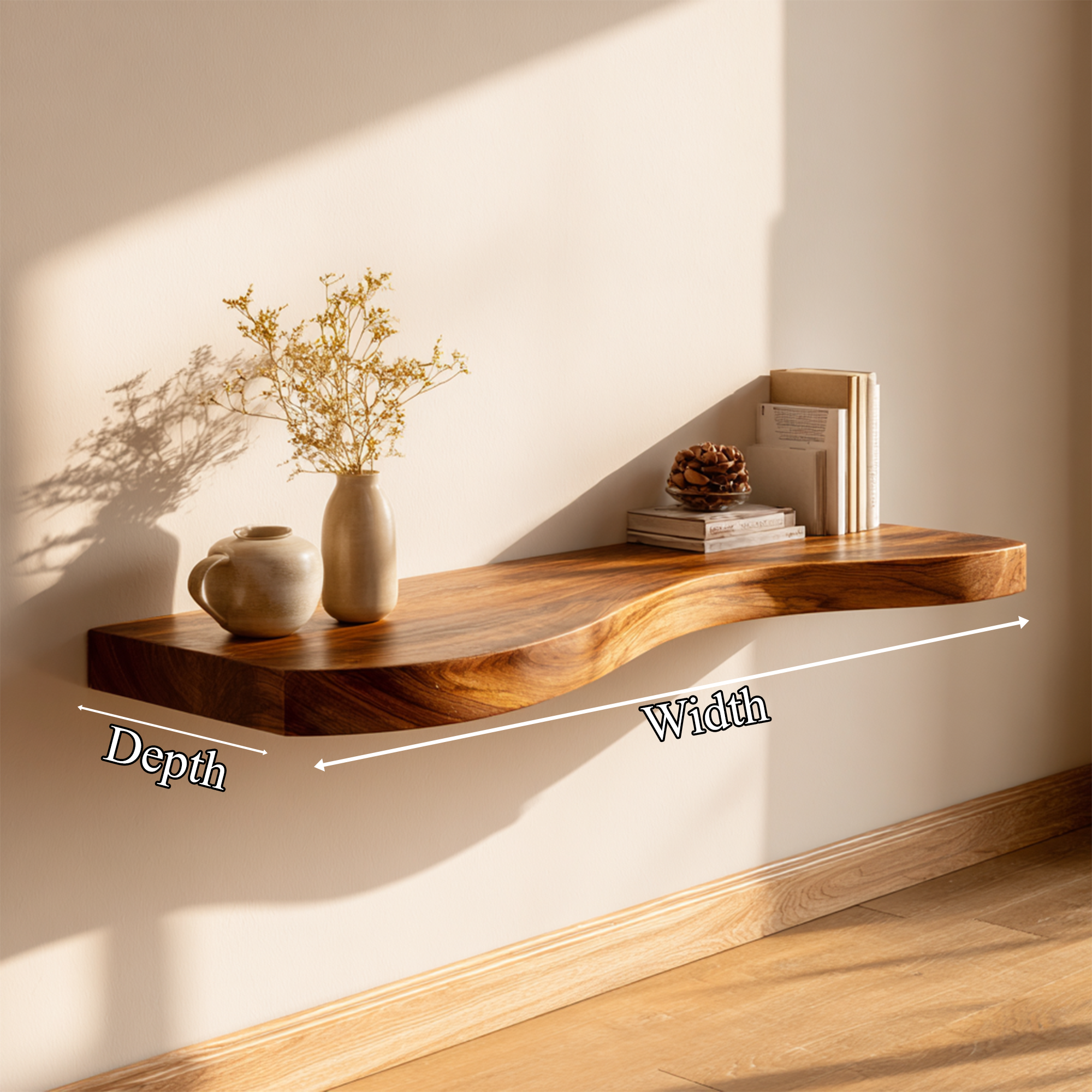 Rustic Floating Shelf Minimal Wall Mounted Decor For Living Room SINLKIFL358