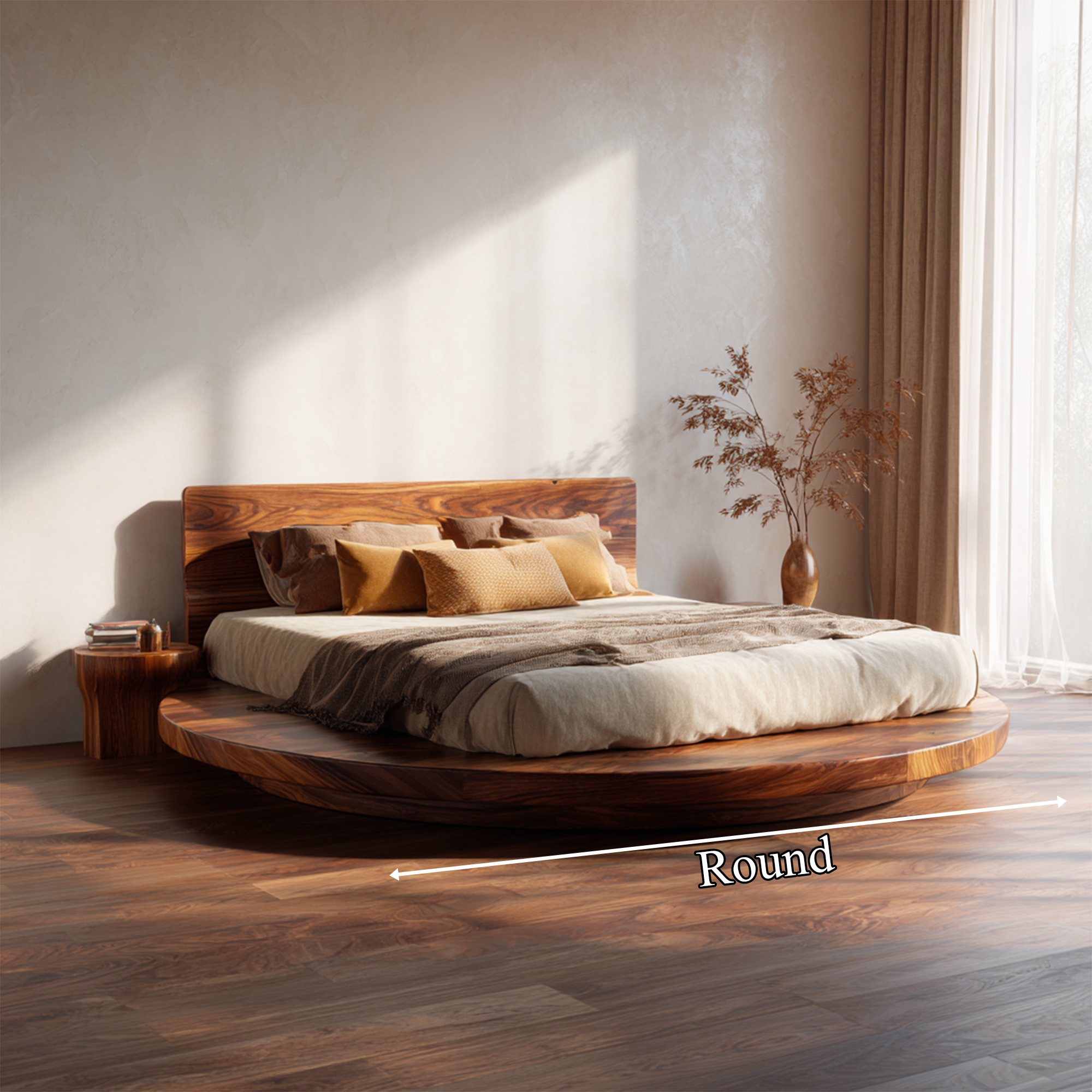 Mid Century Bedroom Minimal Platform Bed SINLKIWB083