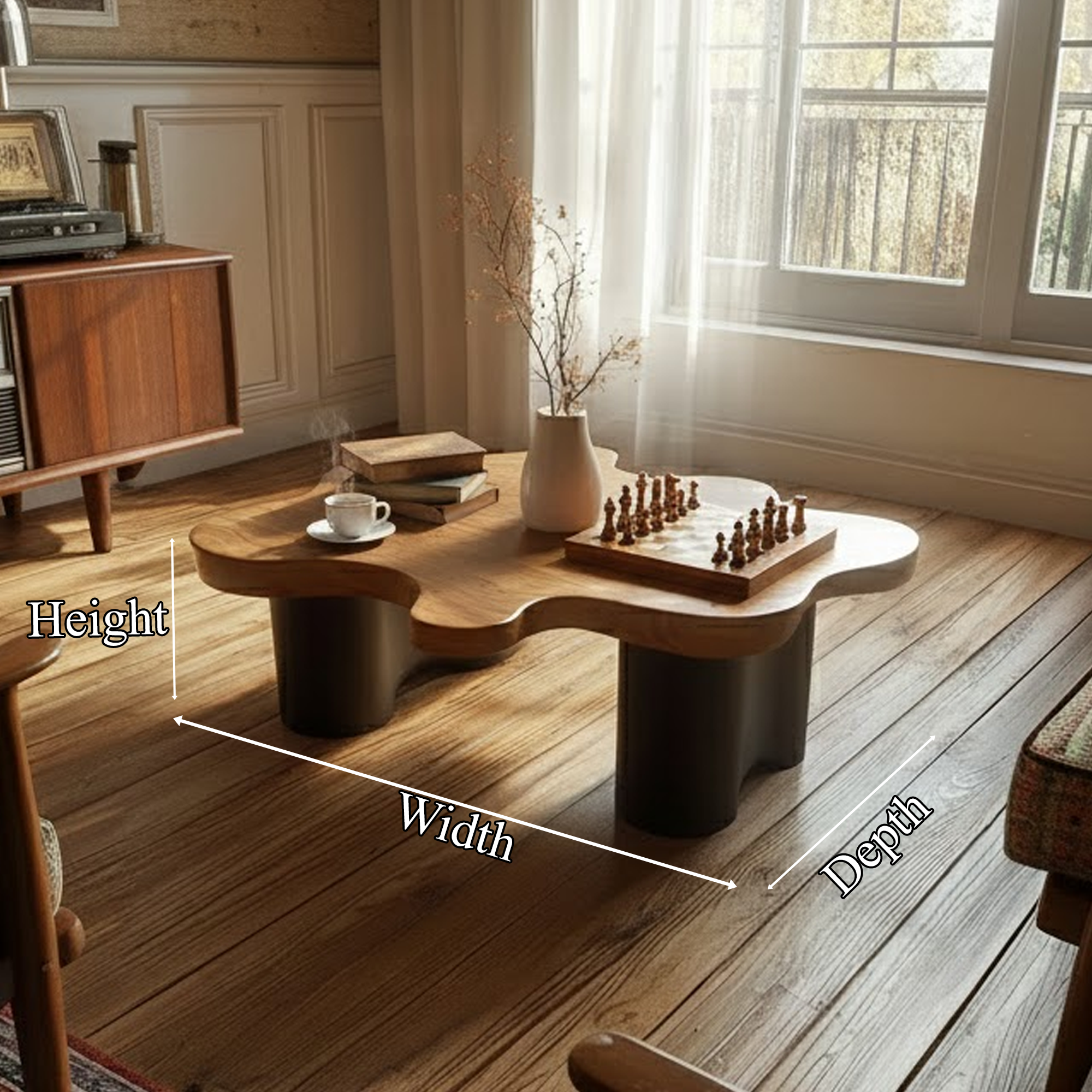 Mid Century Handcrafted Coffee Table Living Room SINLKICF268