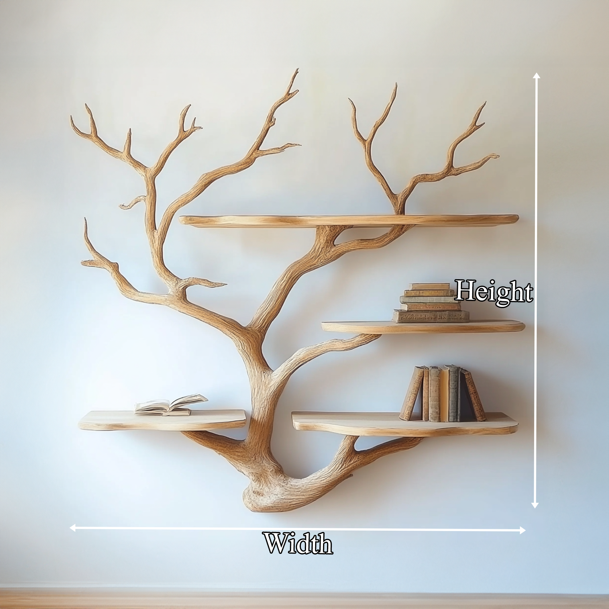 Sculptural Tree Wall Shelf Living Room And Studio SINLKITBS105