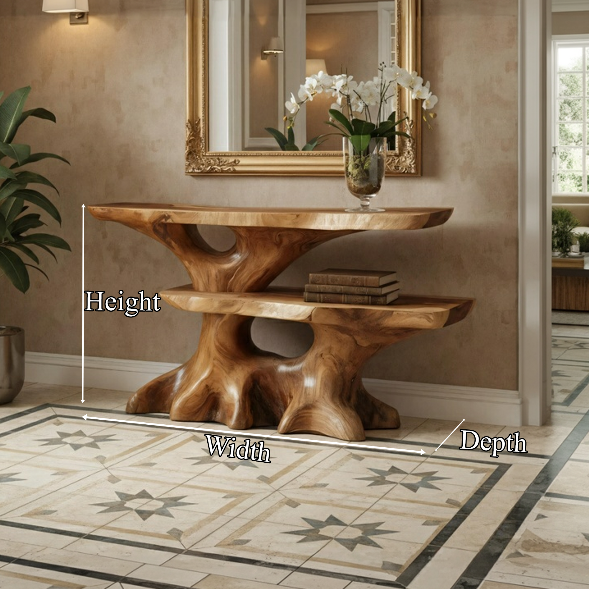 Mid Century Solid Wood Console Table Entryway SINLKICS431