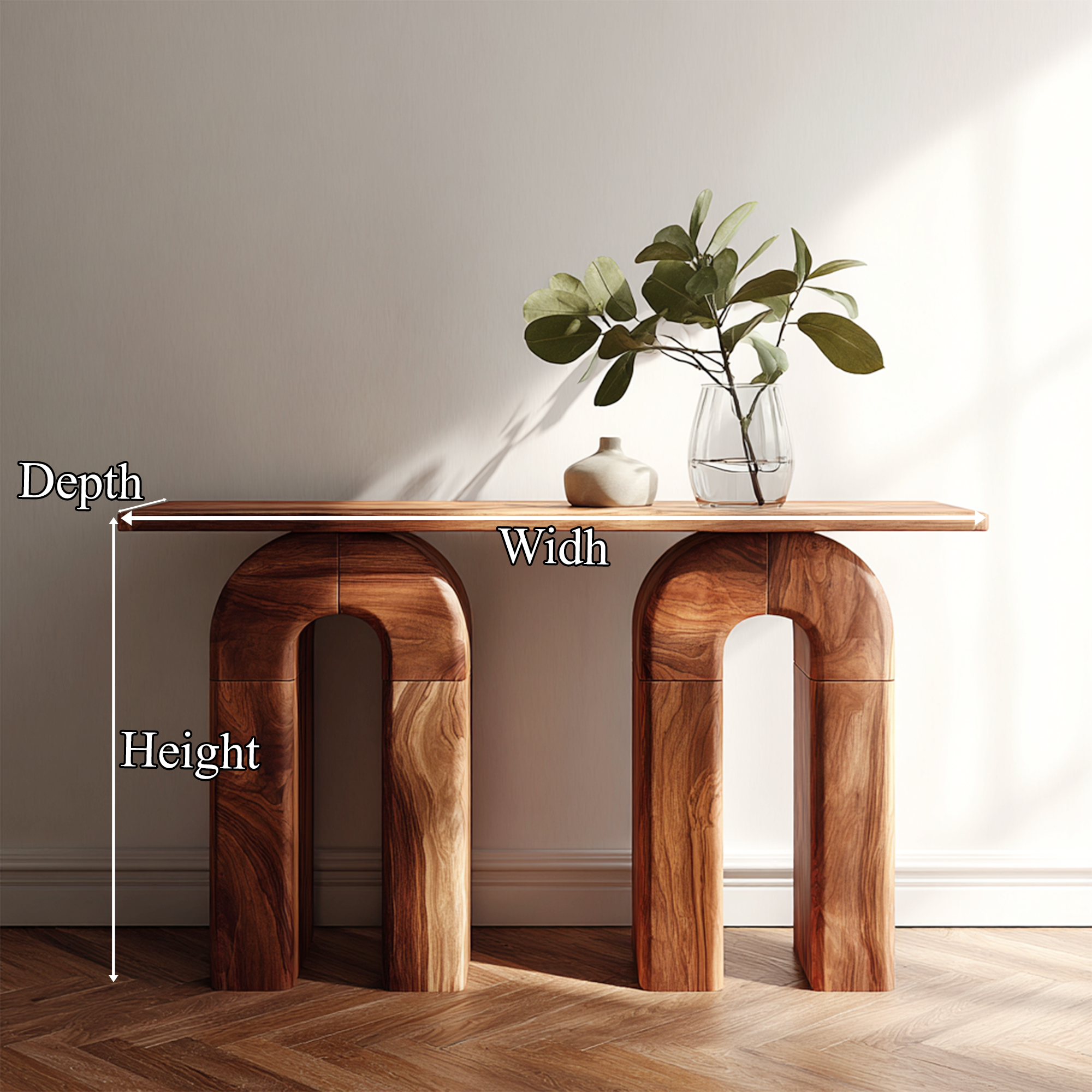 Mid Century Organic Console Table Living Room And Entryway SINLKICS417