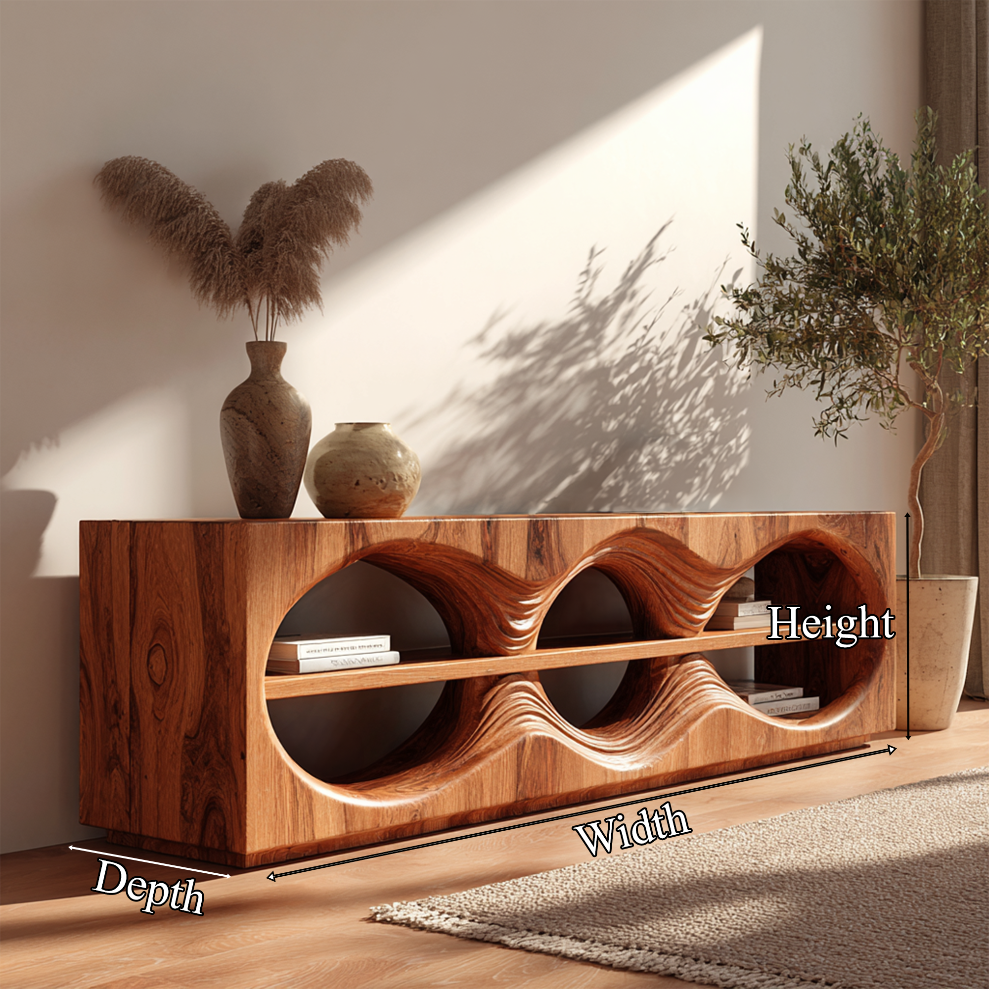 Organic Modern Sculptural Console Living Room And Bedroom SINLKISC334