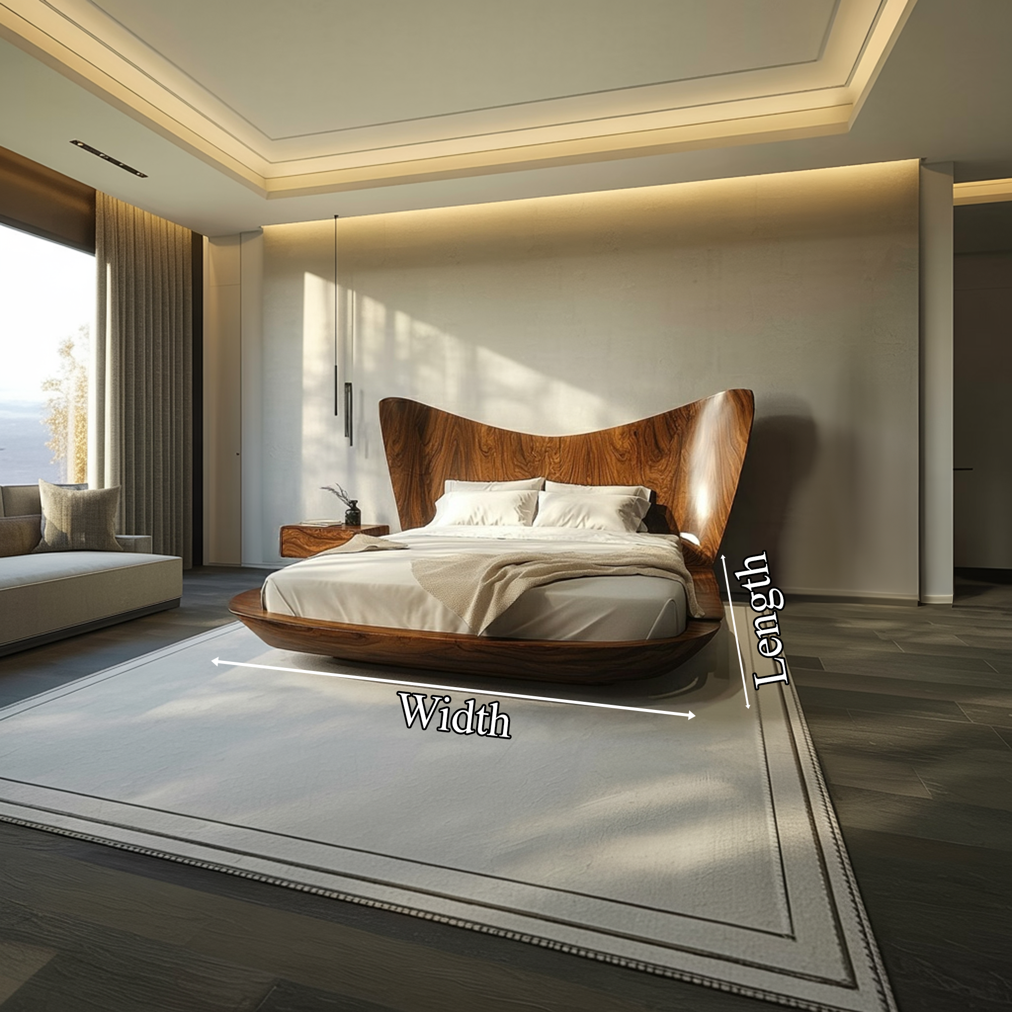 Contemporary Minimalist Bed Frame Bedroom Interior SINLKIWB084